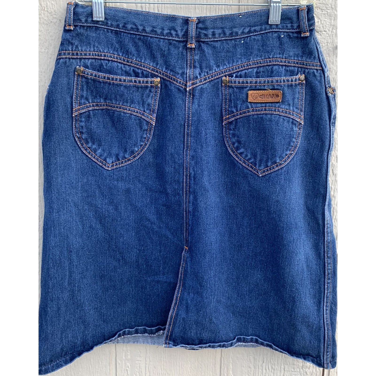 Vintage VINTAGE Gitano PS Jeans Skirt High Waist Denim 1980s 80s Size 18 30” Waist Blue Hip Hippy Casual Mens Womens Girls Size 40" / US 18 - 7 Thumbnail
