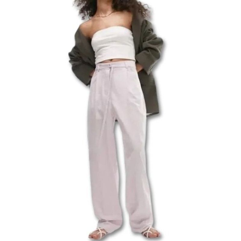 Topshop Topshop Tapered Trouser Belted Button Fly Purple 6 NWT Size 28" / US 6 / IT 42 - 1 Thumbnail