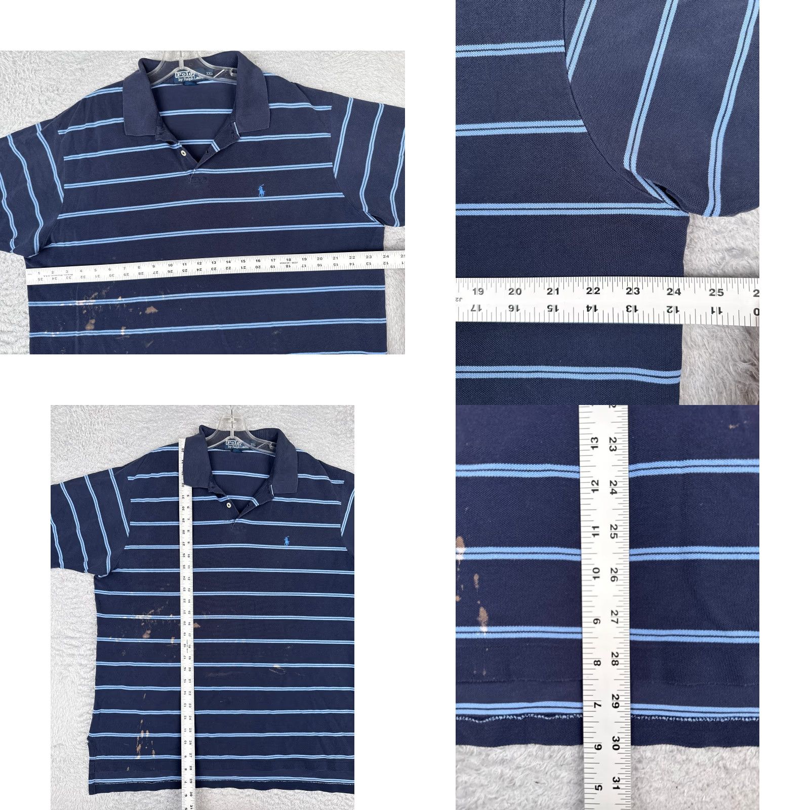 Ralph Lauren VINTAGE Polo Ralph Lauren Polo Shirt Men 2XL Blue 100% Cotton Slim Striped Polo Shirt Mens Size US XXL / EU 58 / 5 - 8 Thumbnail