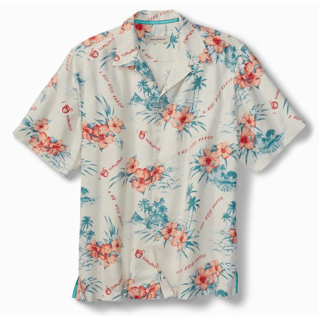 Tommy Bahama Hibiscus Scenic Camp Shirt Medium 100% Silk NWT