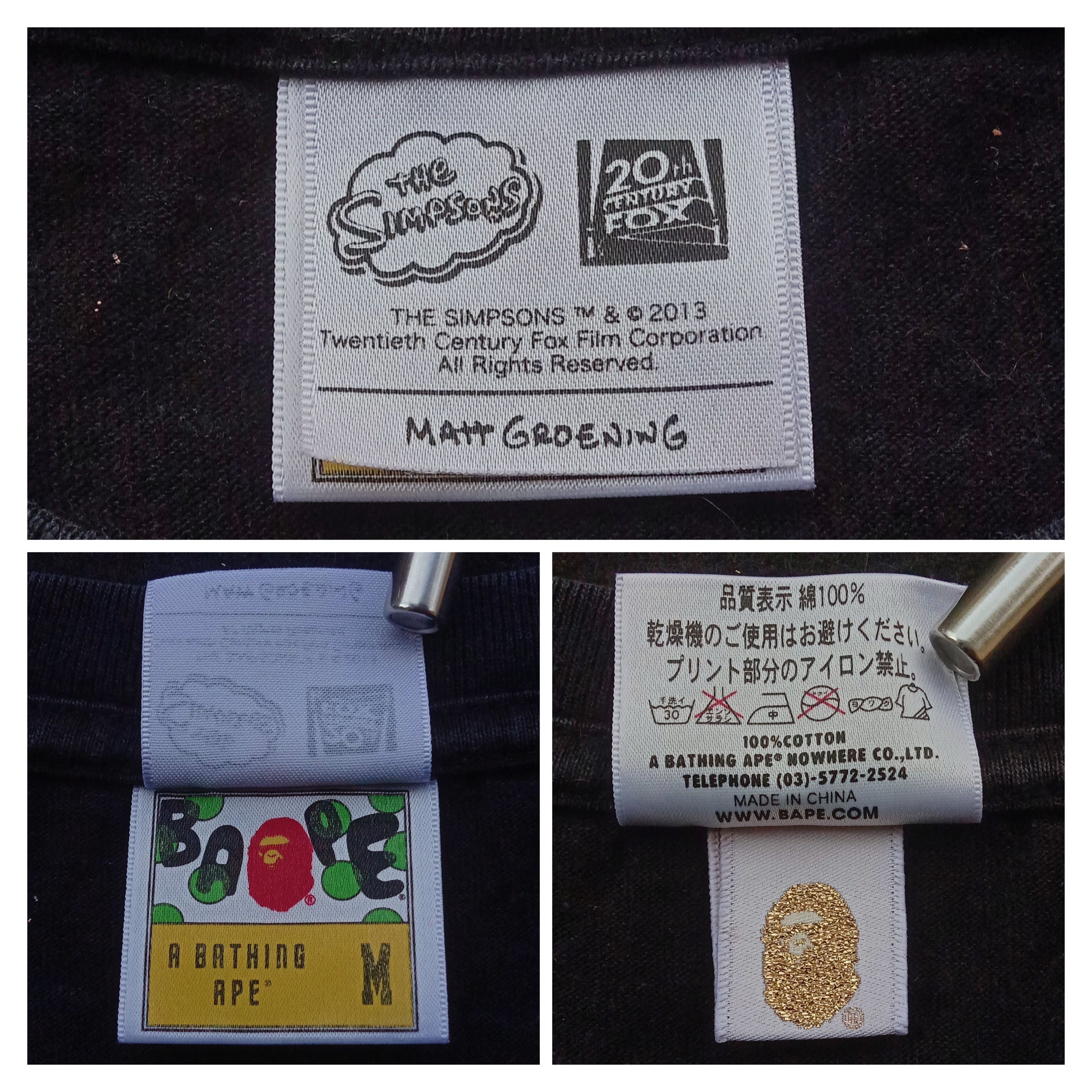 Bape Bape x The Simpsons Tee (2014) Size US M / EU 48-50 / 2 - 8 Thumbnail