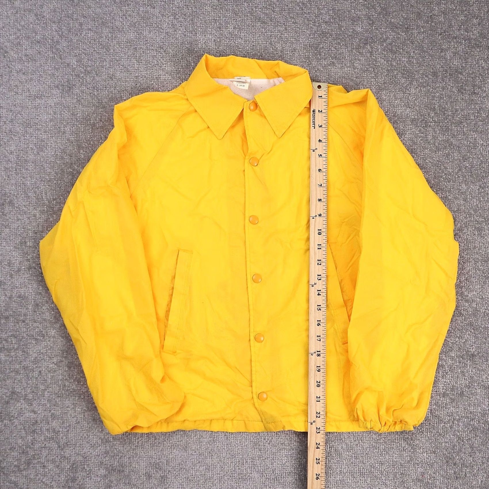 Jerzees VINTAGE JERZEES Russell Small Yellow Long Sleeve Satin Snap Collared Jacket Mens 80s Outdoor Sports Size US S / EU 44-46 / 1 - 3 Thumbnail