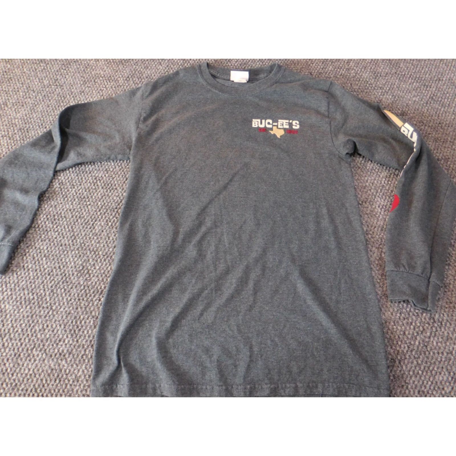 Vintage Buc-Ees Shirt Men S Gray Graphic Classic Tee America Embroidery Long Sleeve Crew Neck Cotton Knit Logo Size US S / EU 44-46 / 1 - 2 Thumbnail
