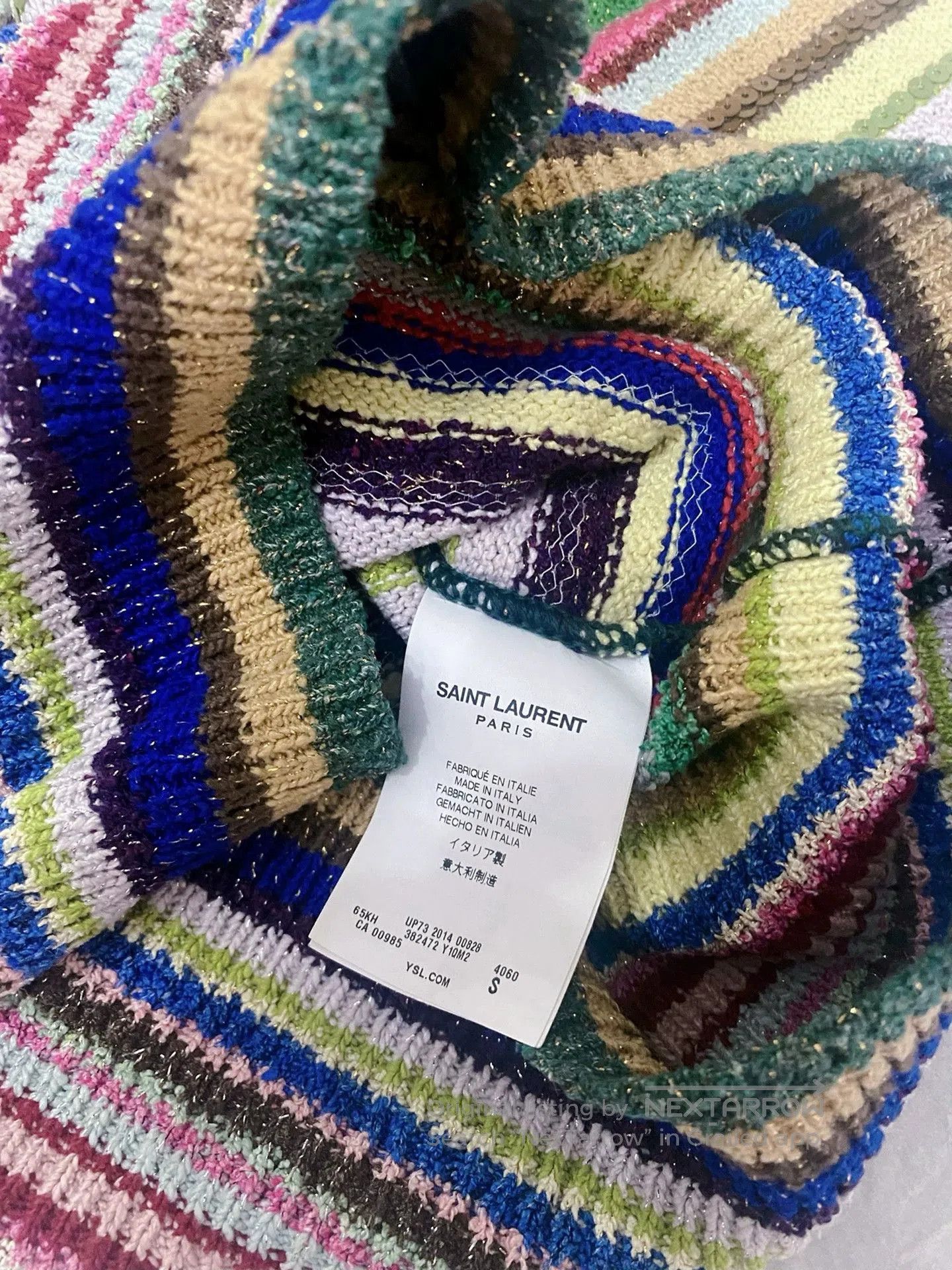 Saint Laurent Paris Saint Laurent Striped Sequin Sweater. Size S / US 4 / IT 40 - 3 Thumbnail