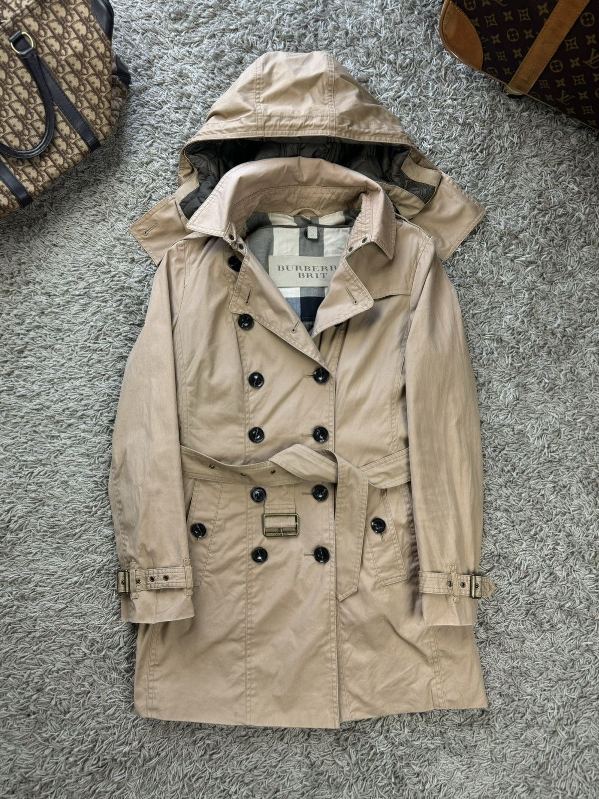 Burberry Rare trench coat Burberry original luxury streetwear item Size S / US 4 / IT 40 - 3 Thumbnail