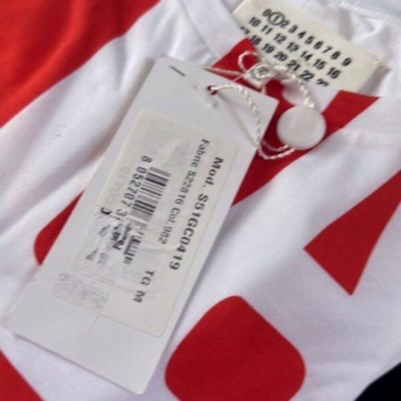 Maison Margiela Maison Margiela Red and white crew neck T shirt M Size M / US 6-8 / IT 42-44 - 3 Thumbnail