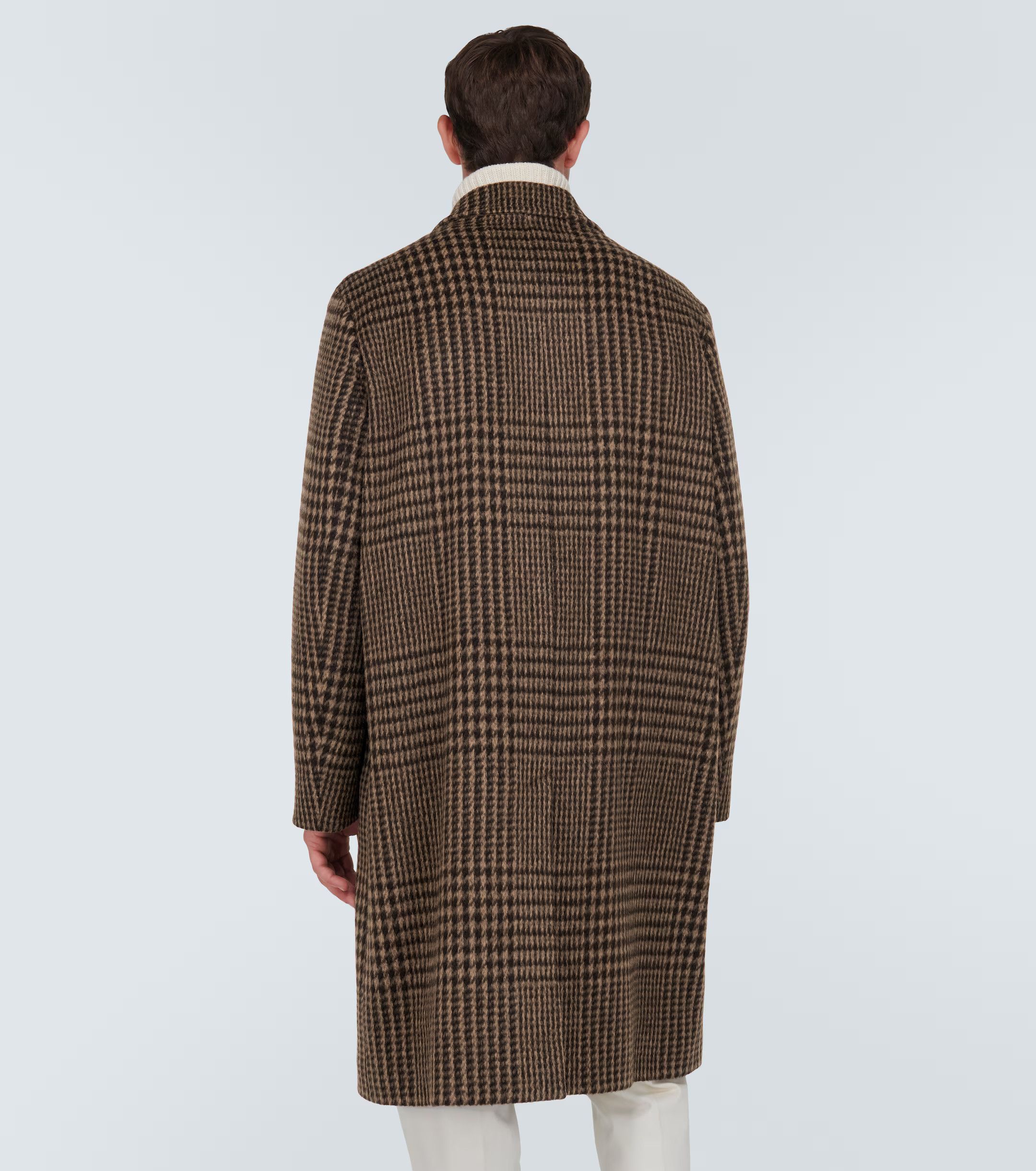 Loro Piana o1w1db10824 Gibson Check Cashmere Coat in Brown/Black Size US L / EU 52-54 / 3 - 4 Thumbnail