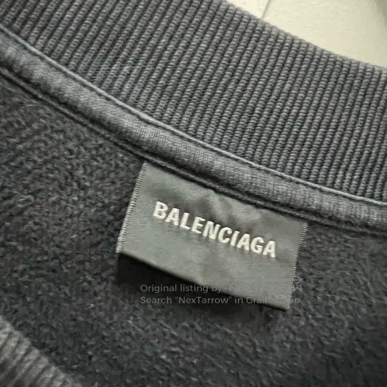 Balenciaga Balenciaga Black Double Logo Embroidered Sweatshirt Size US L / EU 52-54 / 3 - 3 Thumbnail