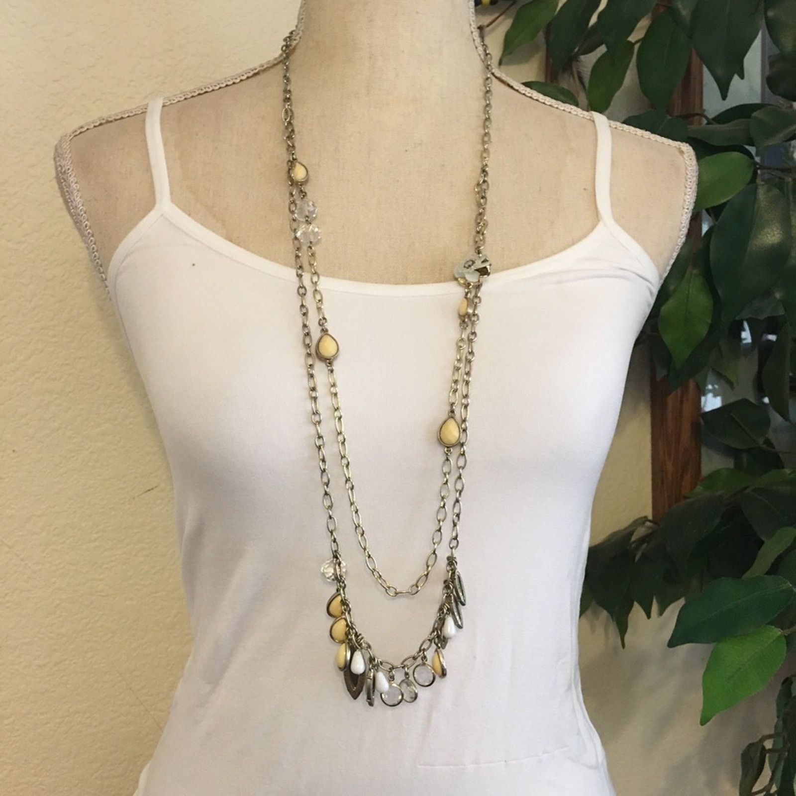 Loft LOFT layered beaded long chain necklace Size ONE SIZE - 3 Thumbnail