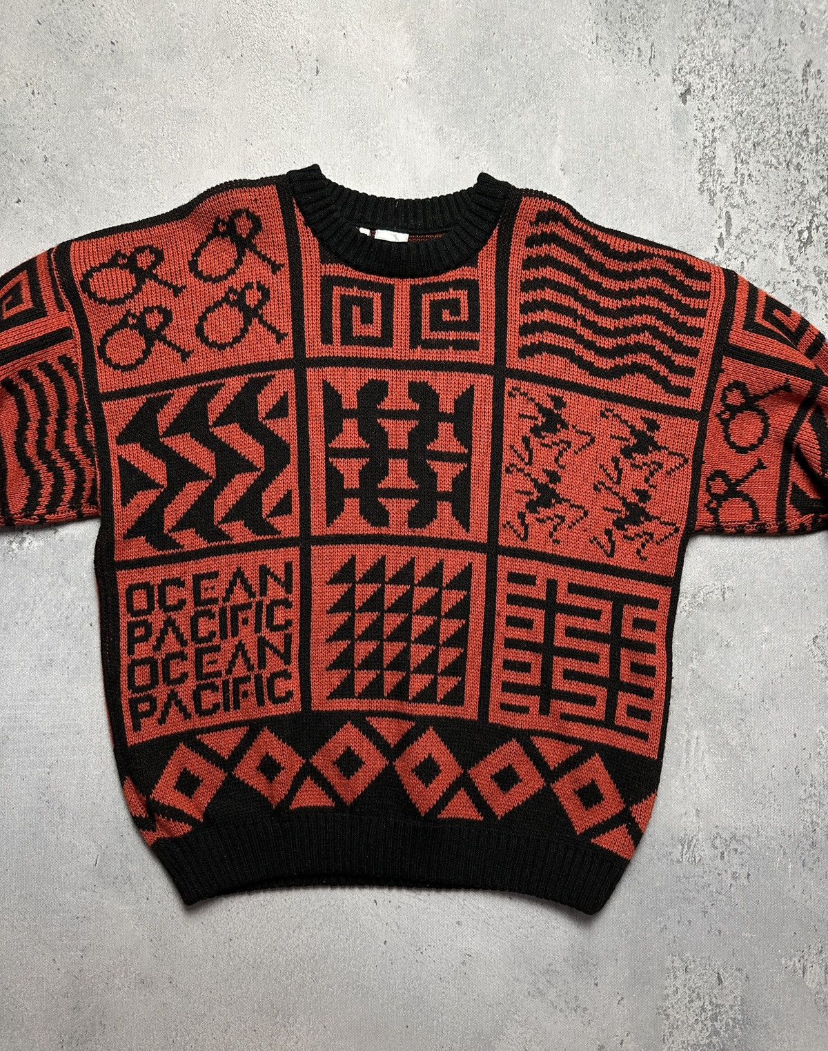 Ocean Pacific Rare Vintage 80s Ocean Pacific Sweater Tribal Aztec Knit USA Size US L / EU 52-54 / 3 - 4 Thumbnail