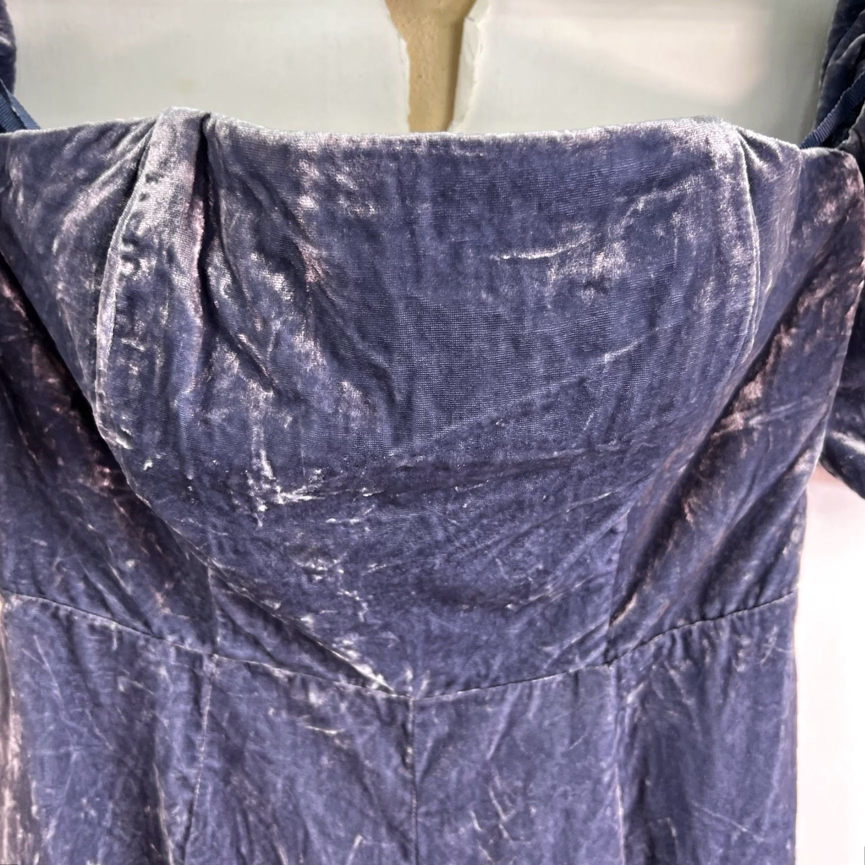 Anthropologie Anthropologie The Femme Velvet Jumpsuit Women Size 2 Blue Halter Sleeveless Wide-Leg Floral Belted Zip - Womens Size 26" / US 2 / IT 38 - 6 Thumbnail