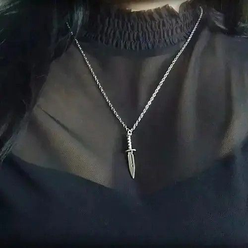 Jewelry Knife Dagger Pendant Chokers Necklace Size ONE SIZE - 2 Thumbnail