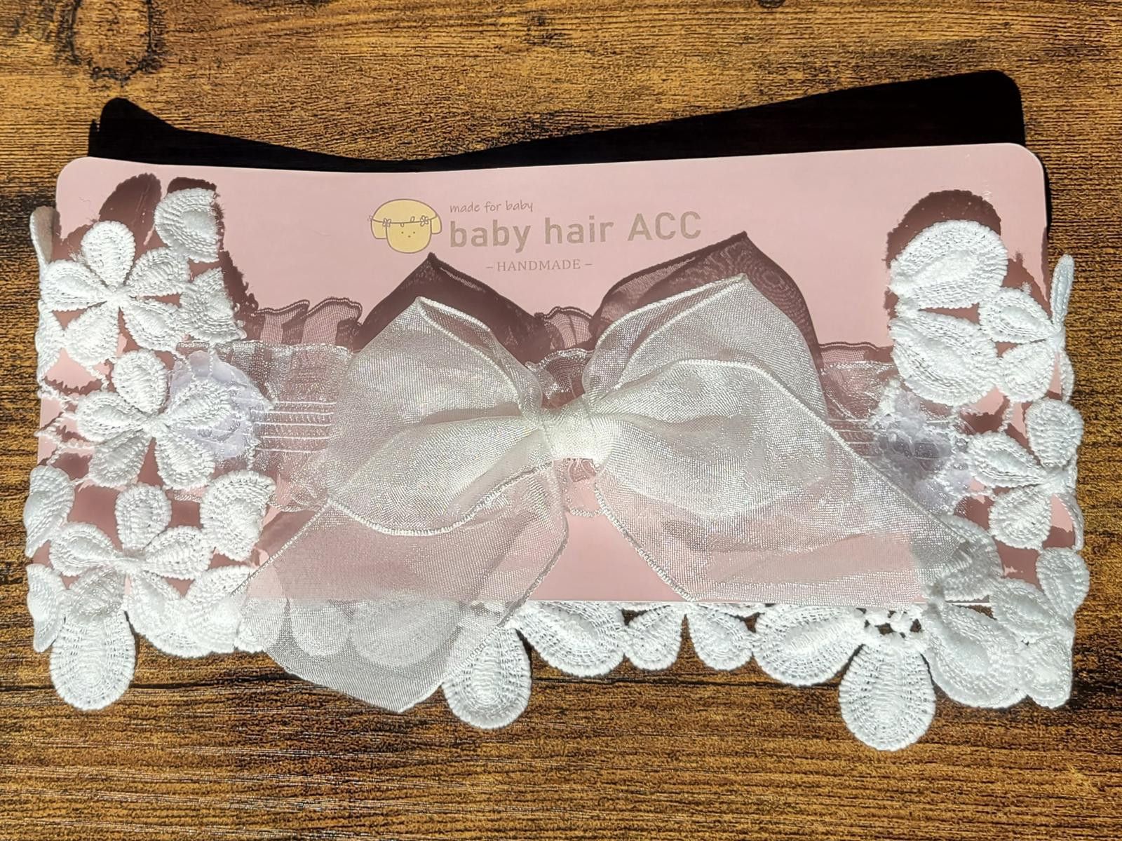 Other Delicate White Floral Baby Headband with Sheer Bow Size ONE SIZE - 1 Thumbnail