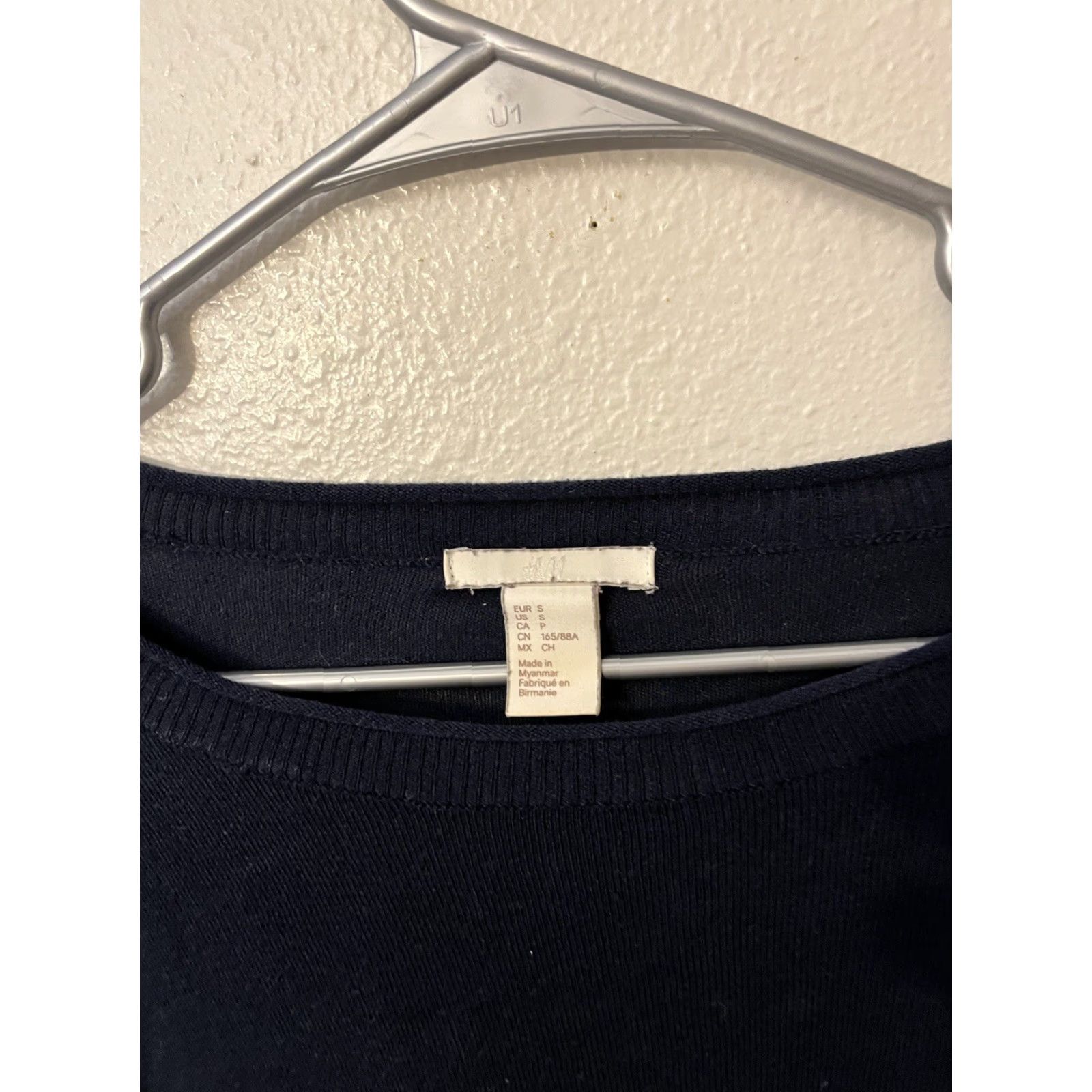 H&M H&M Crew Neck Pullover Sweater Women's Small Navy Blue Long Sleeve Size S Regular Fit Cotton Logo Size S / US 4 / IT 40 - 3 Thumbnail