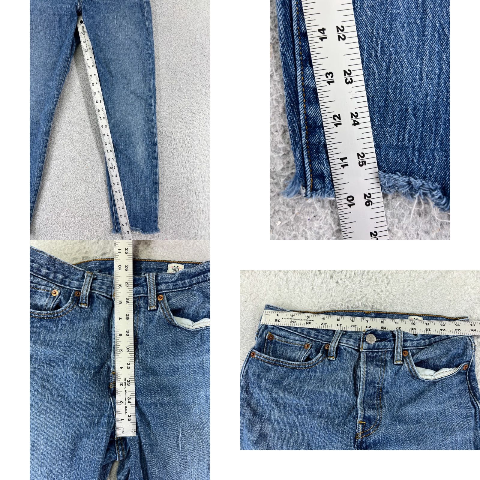 Levi's Levis Premium Jeans Womens 28 Blue Denim White Oak Cone Button Fly 26x26 Levi's Jeans Size 28" / US 6 / IT 42 - 8 Thumbnail