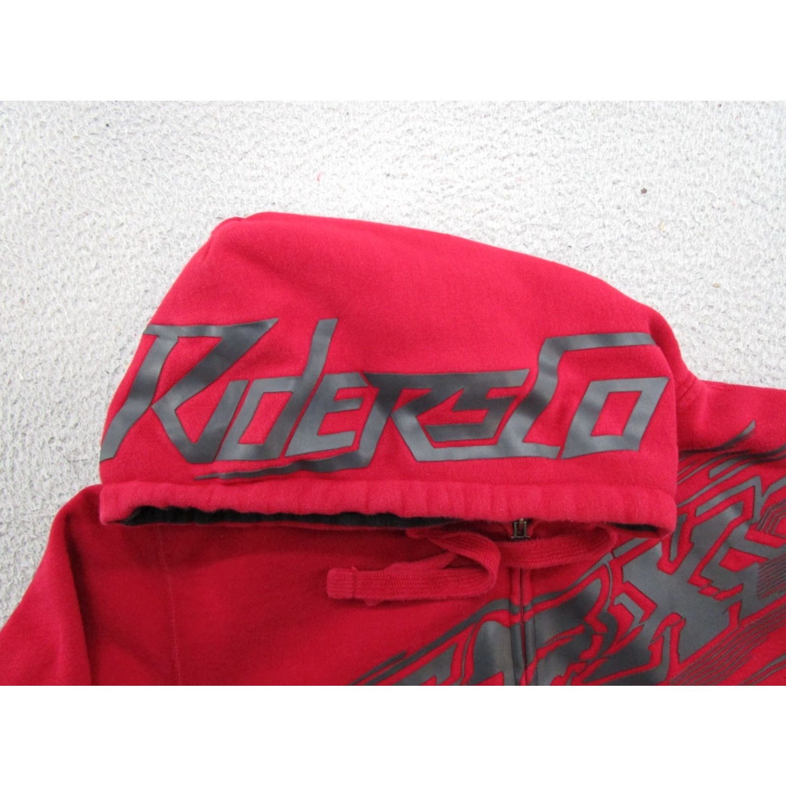 CO VTG Fox Hoodie Full Zip Red Heavy Moto Sweatshirt L Men Size US L / EU 52-54 / 3 - 3 Thumbnail