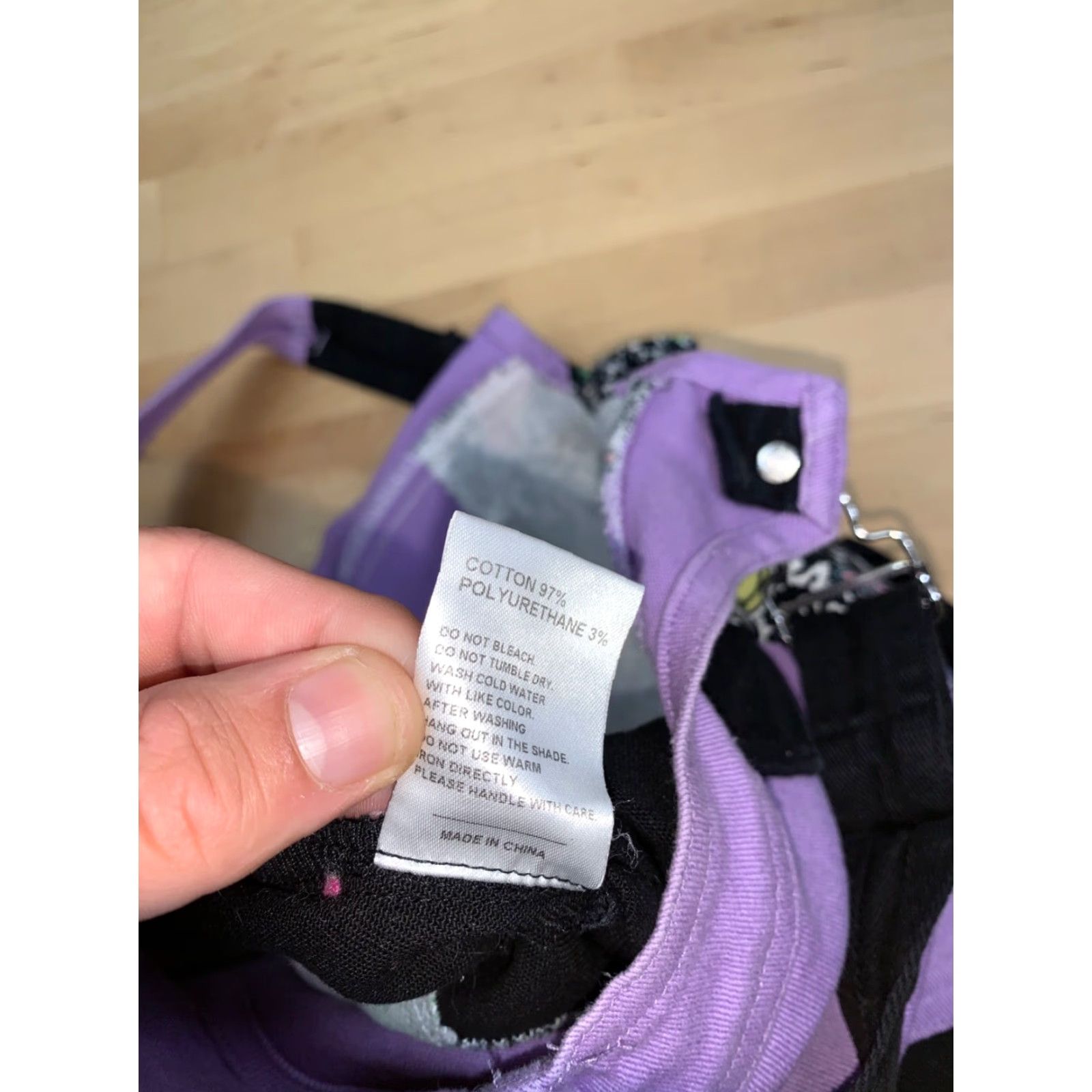 Joyrich Joyrich x Gerlan Jeans Denim Skirt Overalls Womens M Black Purple Zip #8895 Size 32" / US 10 / IT 46 - 4 Thumbnail