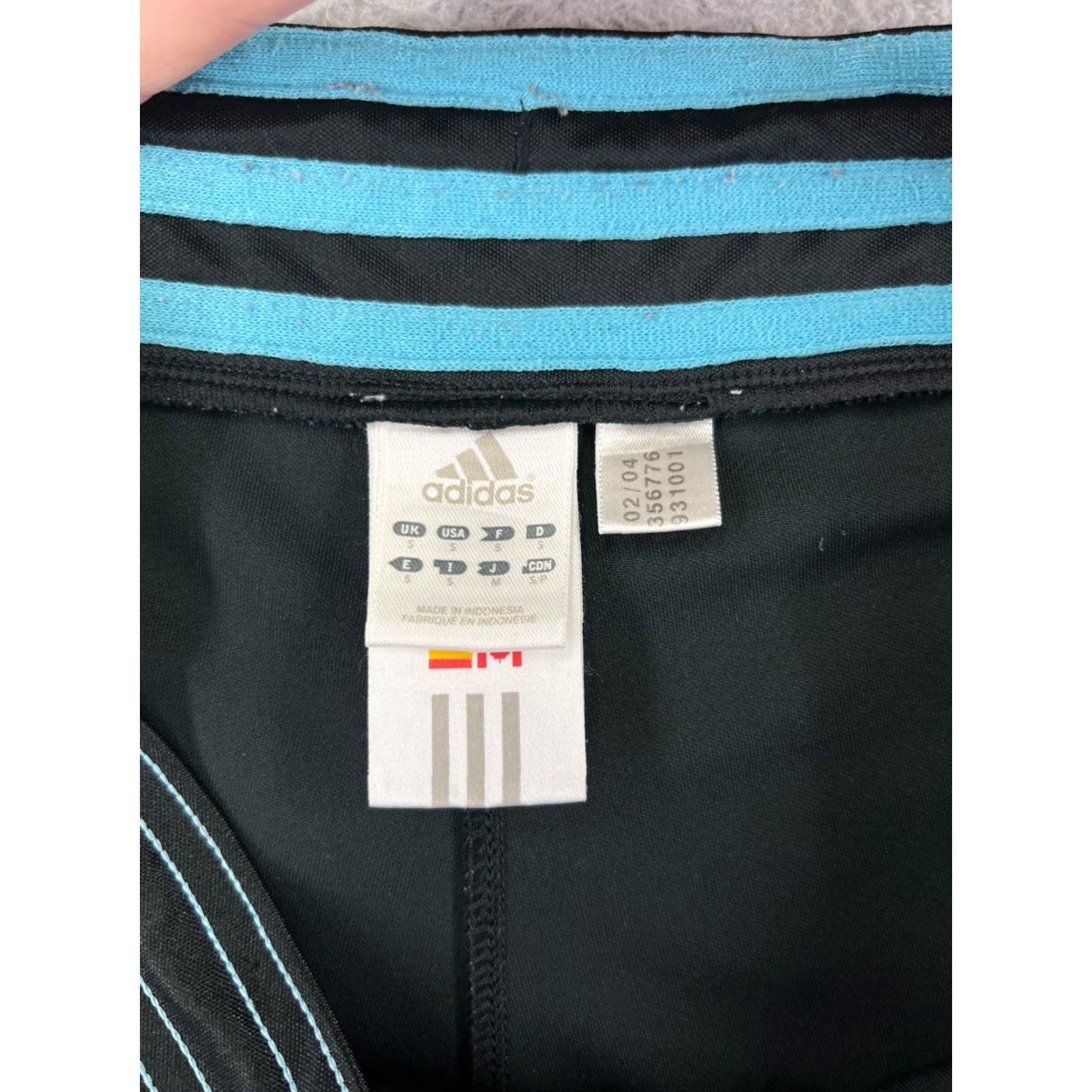 Adidas Adidas Shorts Womens Small Black Blue 100% Polyester Drawstring Gym Running Size 30" / US 8 / IT 44 - 3 Thumbnail