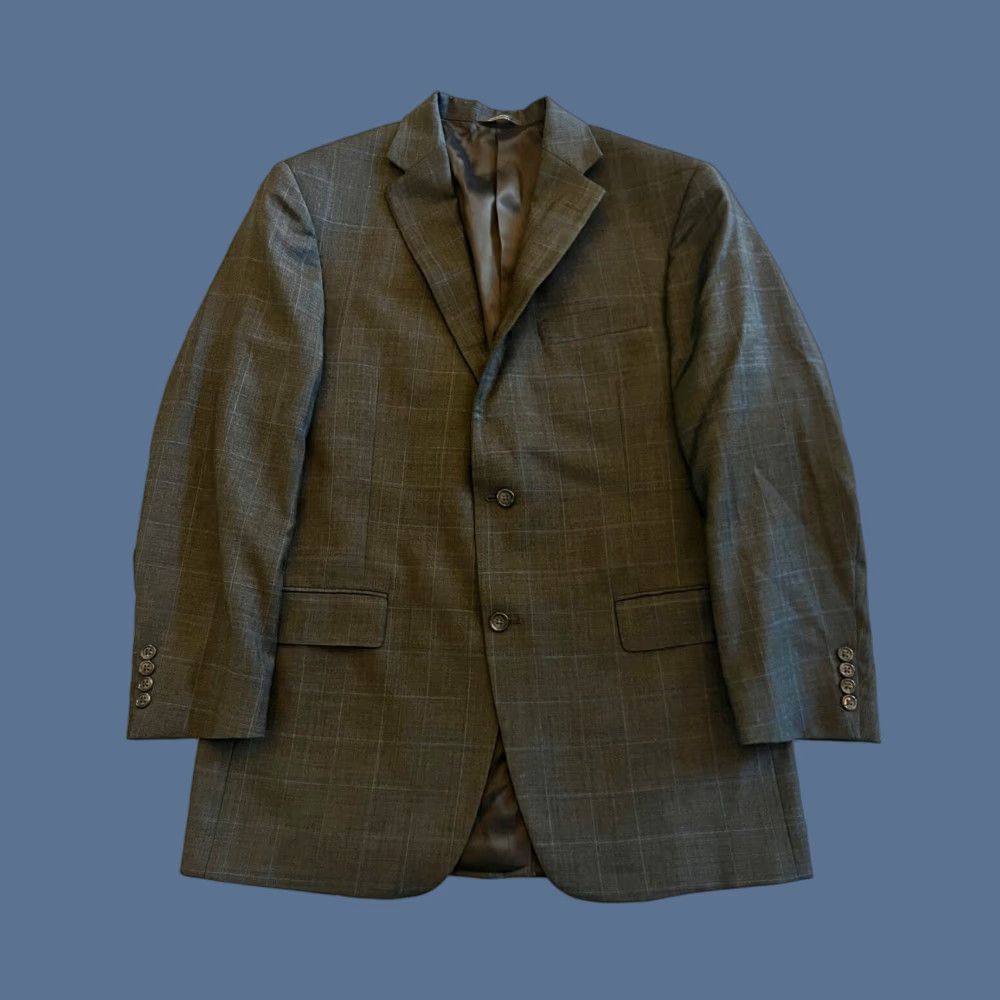 Hart Schaffner Marx Hart Schaffner Marx Blazer Sport Coat Men Large Lined Gray Single Breasted Notch Wool Coat Style Size 42R - 1 Thumbnail