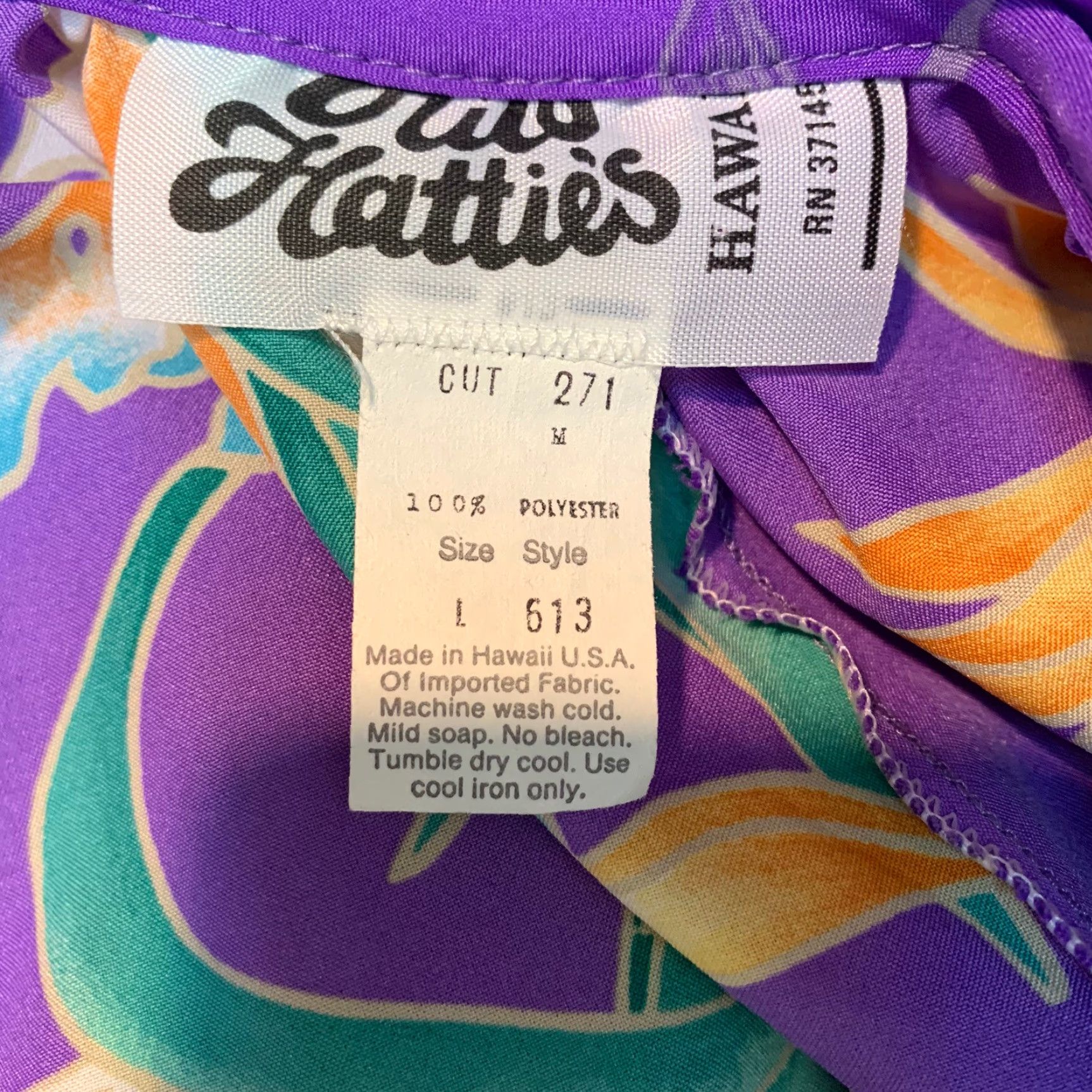 Hilo Hattie VINTAGE HILO HATTIE Muumuu Dress Hawaiian Purple Floral Bird of Paradise Women L Size L / US 10 / IT 46 - 6 Thumbnail