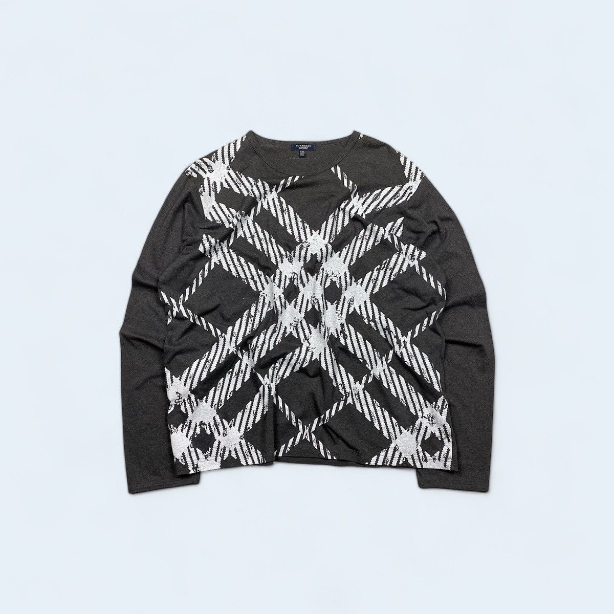 Burberry Burberry gray printed check longsleeve size XXL Size US XL / EU 56 / 4 - 1 Thumbnail
