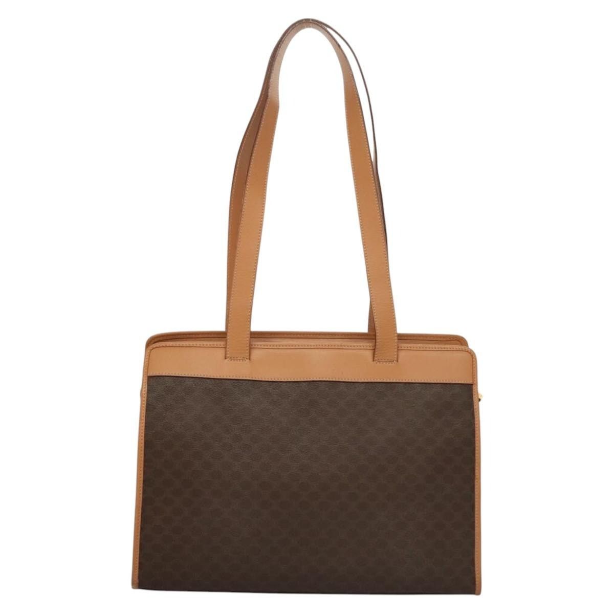 Celine CELINE Macadam Canvas Shoulder Bag Pvc Leather Brown Gold Size ONE SIZE - 3 Thumbnail