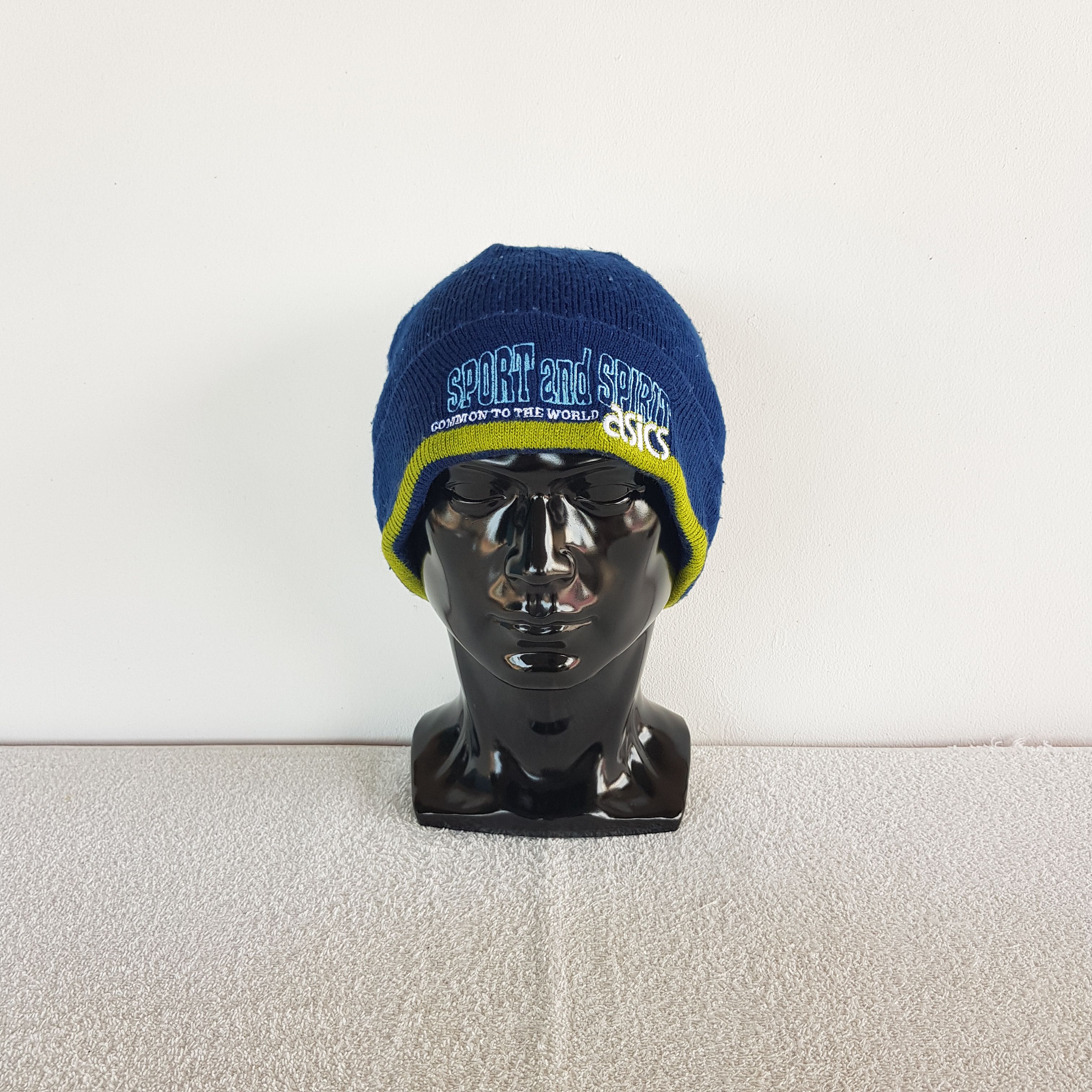 Asics Vintage Asics Beanie Ribbed Fair Isle Knit Snow Caps Hats. Size ONE SIZE - 2 Thumbnail