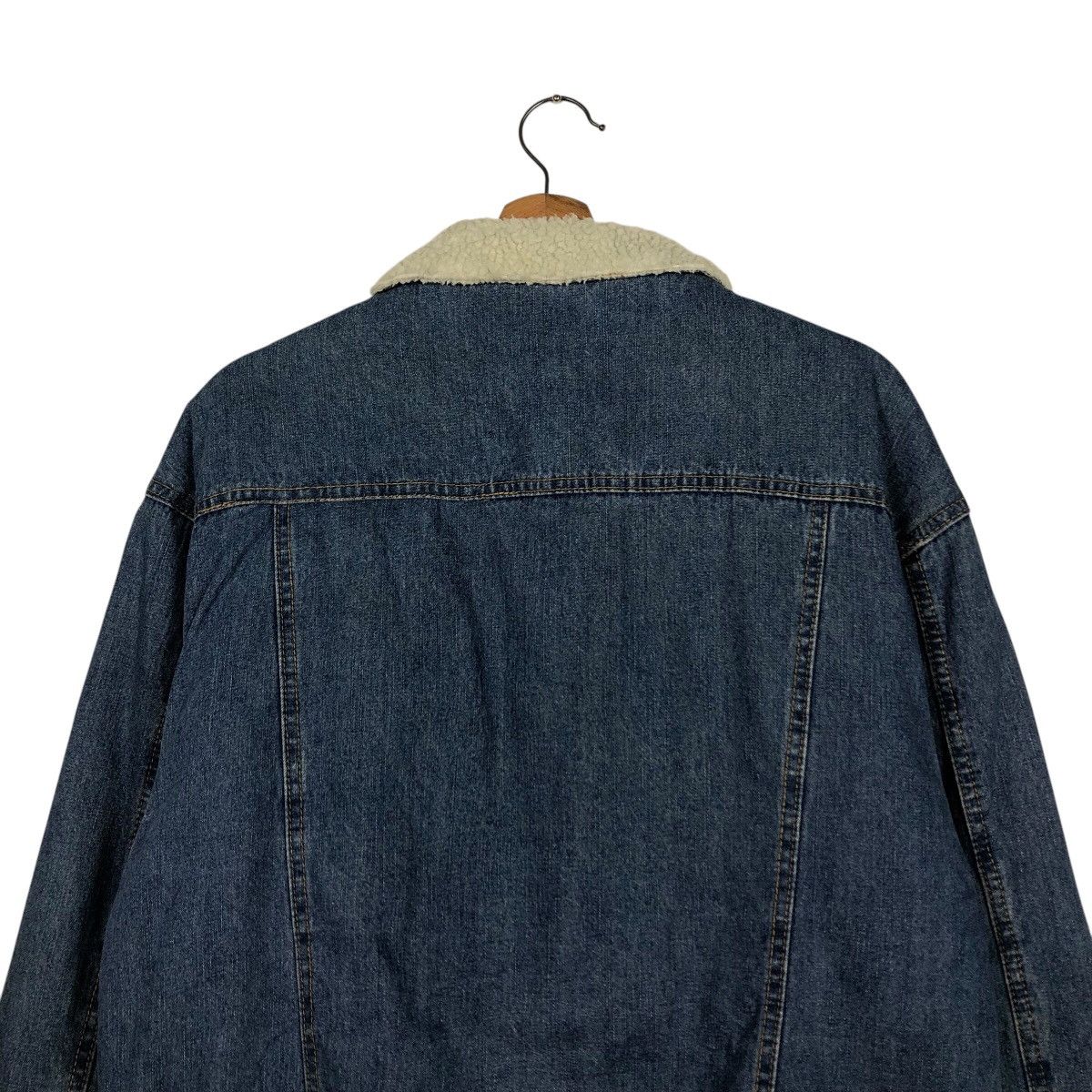 Japanese Brand 📌Vintage Trucker Denim Jacket Sherpa Blanket Voyage Size US L / EU 52-54 / 3 - 10 Thumbnail
