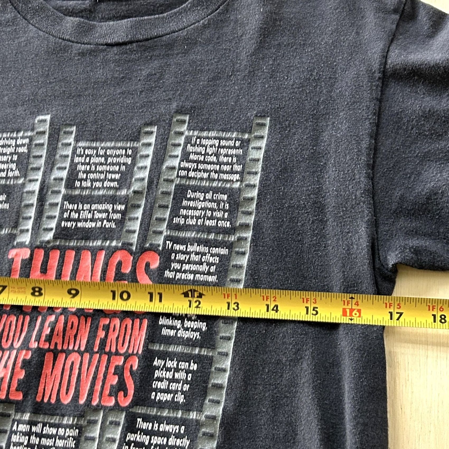 Vintage Partyland Y2K Things You Learn From The Movies Shirt Mens Small Black Tee Size US S / EU 44-46 / 1 - 5 Thumbnail