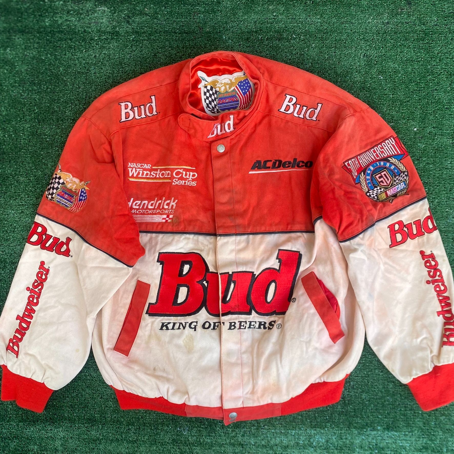 Budweiser Vintage 90s Bud Racing Jacket NASCAR Jeff Hamilton Bomber Size US S / EU 44-46 / 1 - 2 Thumbnail