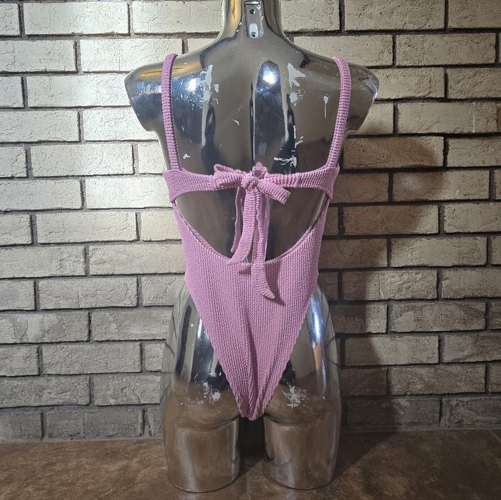 H&M Light Pink Detailed H&M Monokini Size ONE SIZE - 2 Thumbnail