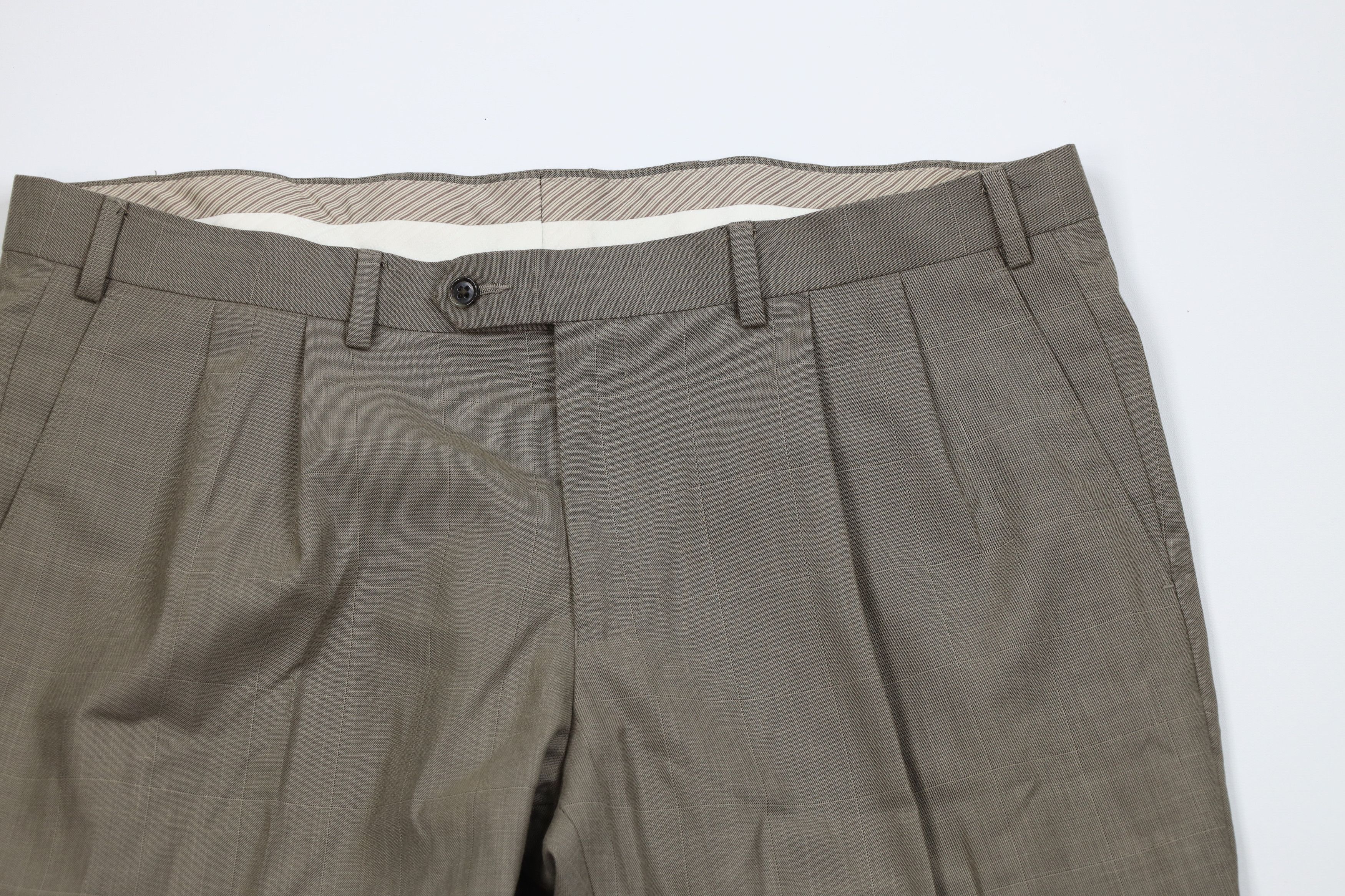 Ralph Lauren Vintage Ralph Lauren Knit Wide Leg Chino Pants Beige Plaid Size US 38 / EU 54 - 2 Thumbnail