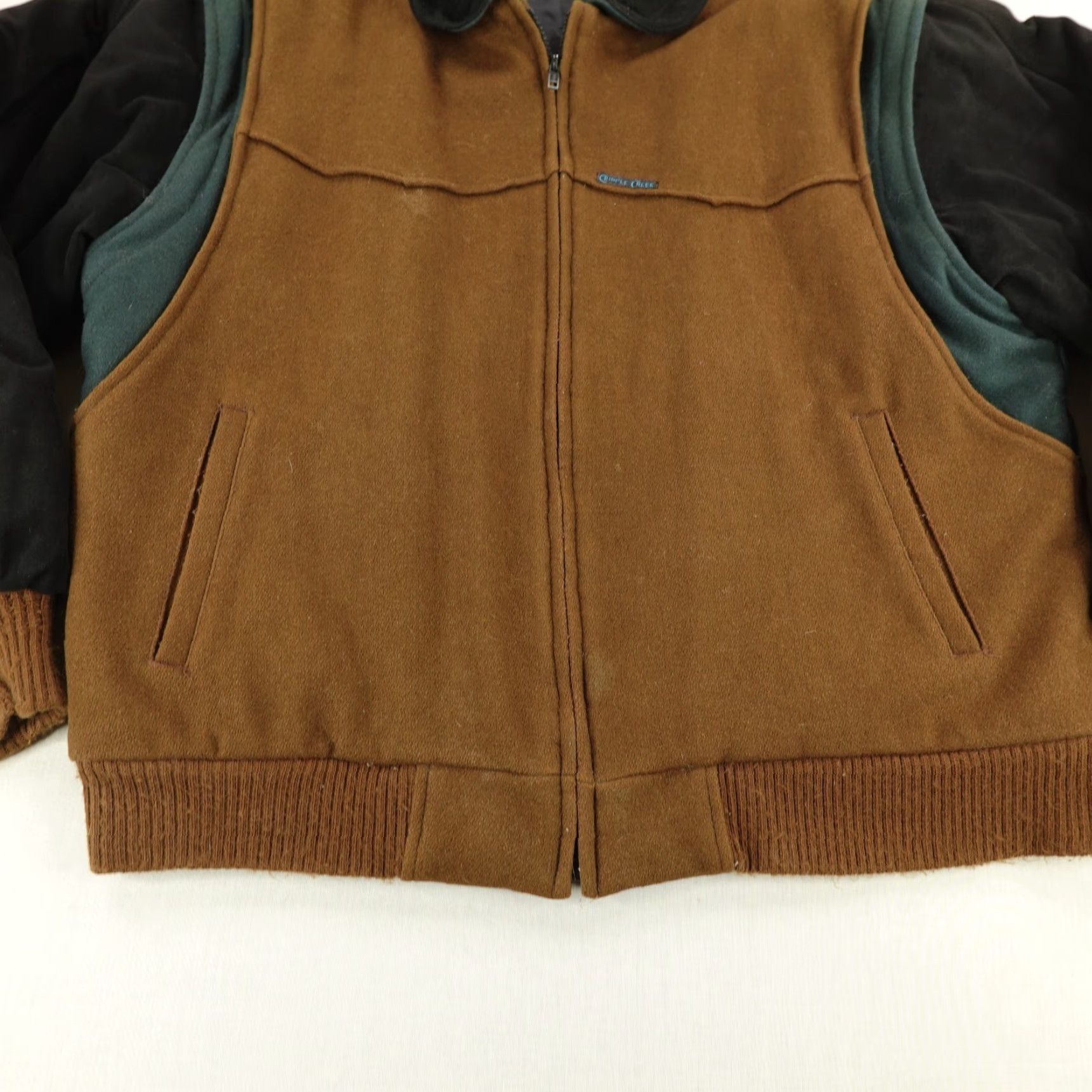 VINTAGE Cripple Creek Jacket Mens XL Brown Wool Mid-Length Quilted