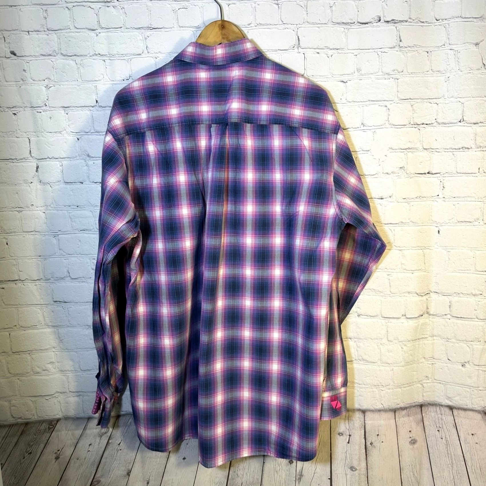 Pinko Cinch Western Womens XS Purple Pink Plaid Button Down Long Sleeve Cotton Size XL / US 12-14 / IT 48-50 - 5 Thumbnail