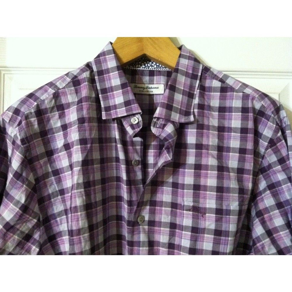 Tommy Bahama TOMMY BAHAMA MENS PURPLE 100%PIMA COTTON CASUAL SHIRT L Size US L / EU 52-54 / 3 - 2 Thumbnail