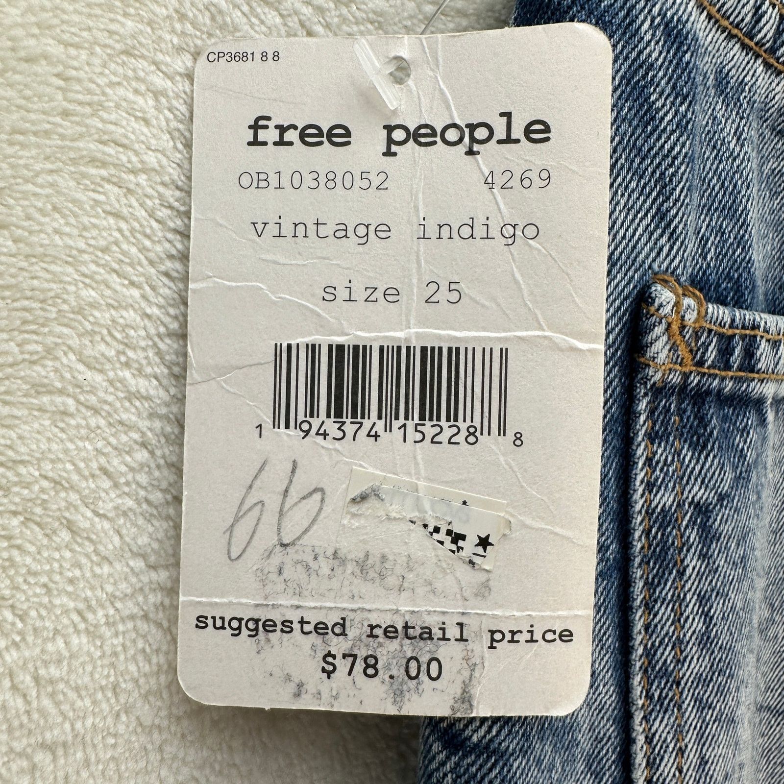 Free People FREE PEOPLE SIZE 25 DAKOTA STRAIGHT LEG JEAN MEDIUM WASH 0B1 Size 25" / US 0 / IT 36 - 7 Thumbnail