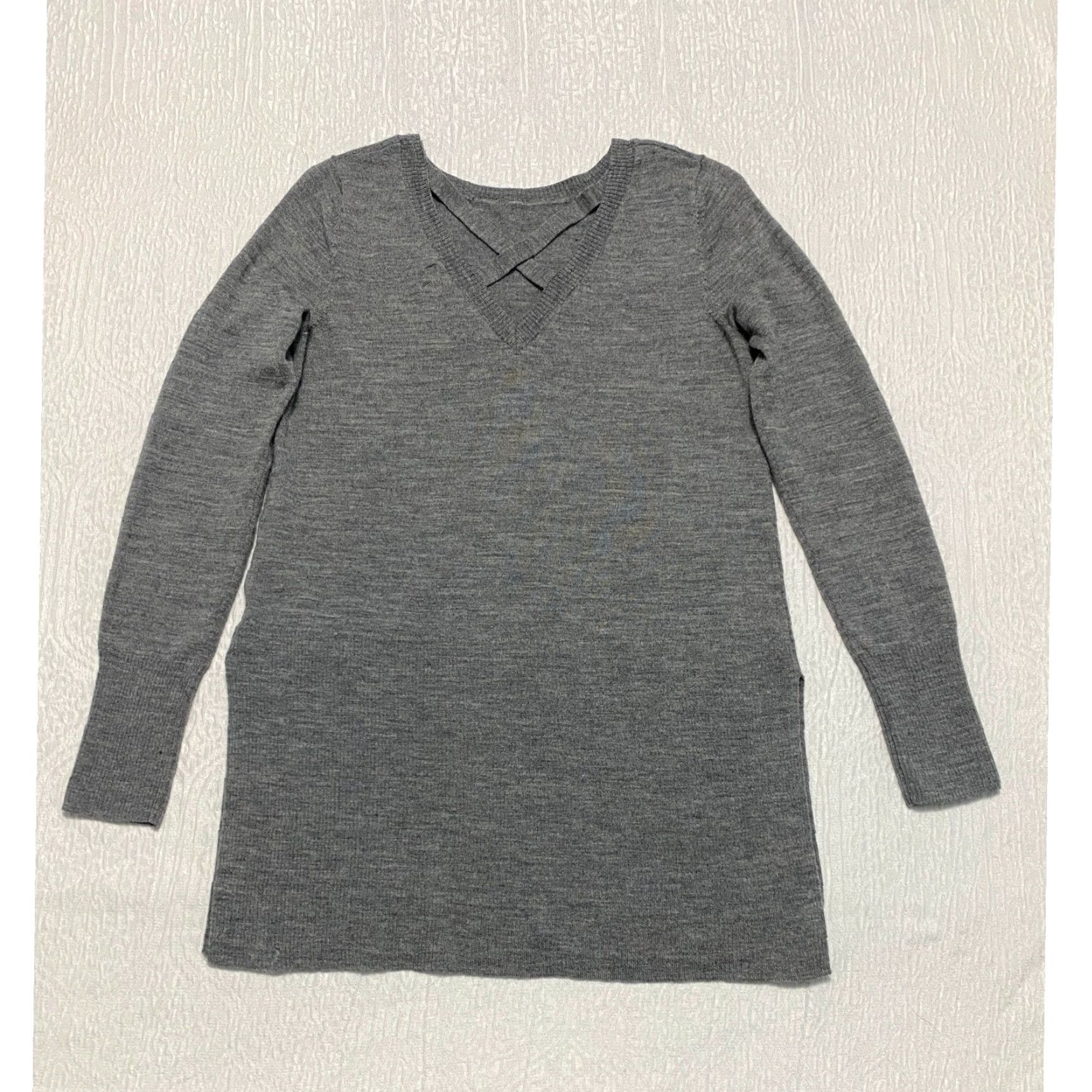 Vintage Max Studio Women's Sweater Tunic Gray 100% Extrafine Merino Wool Size S Size S / US 4 / IT 40 - 2 Thumbnail