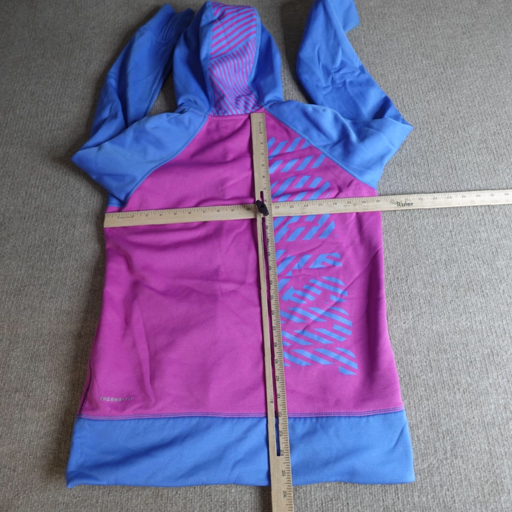 Nike Nike Womens Full Zip Hoodie Therma Colorblock Sweatshirt L Blue Size L / US 10 / IT 46 - 3 Thumbnail