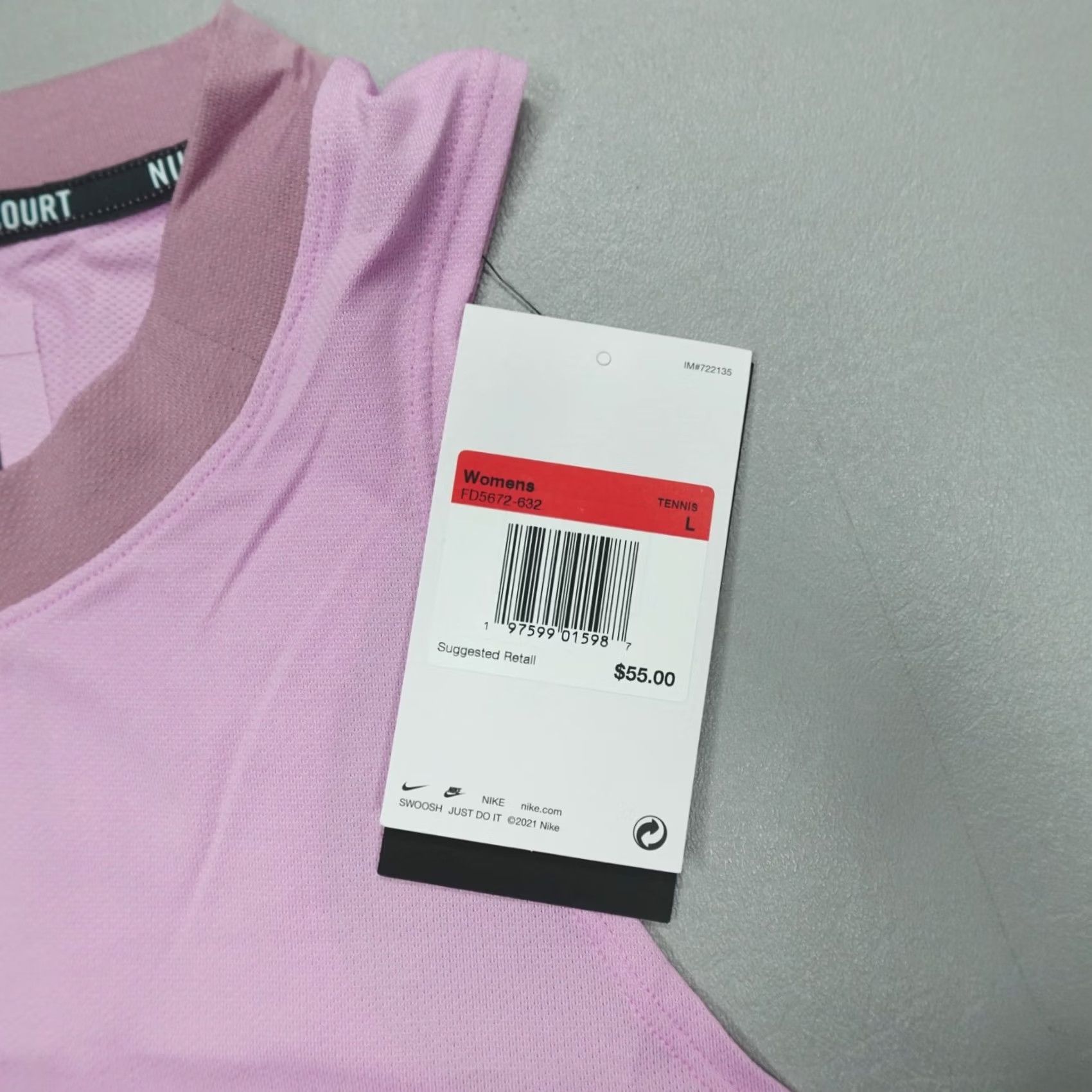 Nike Nike Dri-Fit Tennis Court Tank Top Pink Women's L Sleeveless Racerback Shirt (Regular) Size L / US 10 / IT 46 - 3 Thumbnail