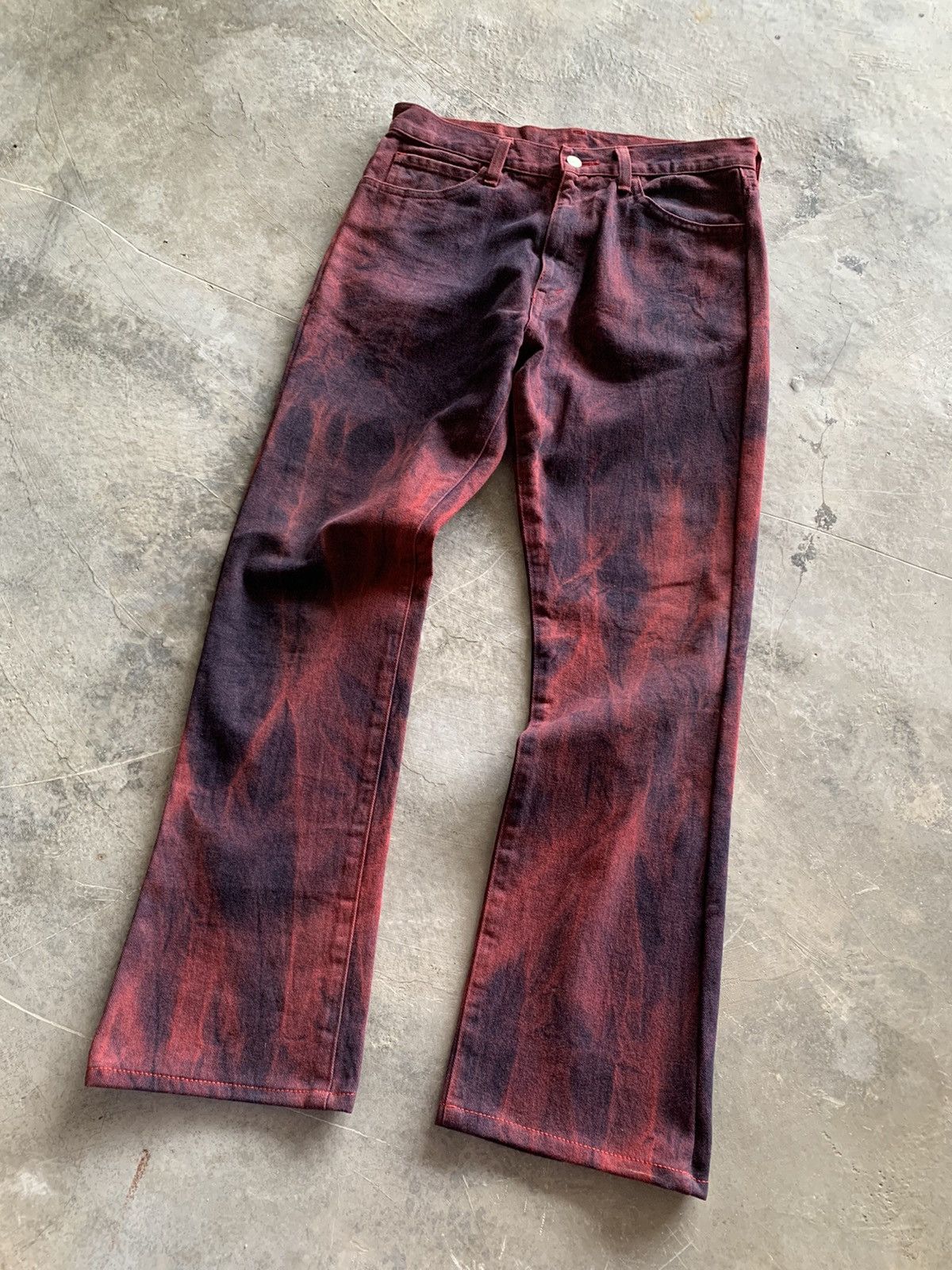 If Six Was Nine flare smoky red black bobson jeans japanese Size US 30 / EU 46 - 9 Thumbnail