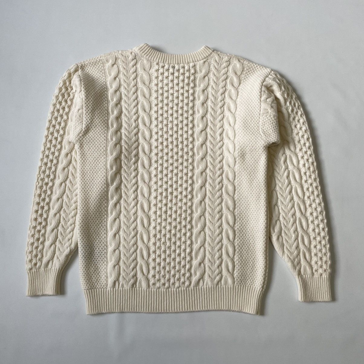 Ann Demeulemeester Cream ‘Aran’ Cable Knit Sweater Size US M / EU 48-50 / 2 - 14 Thumbnail
