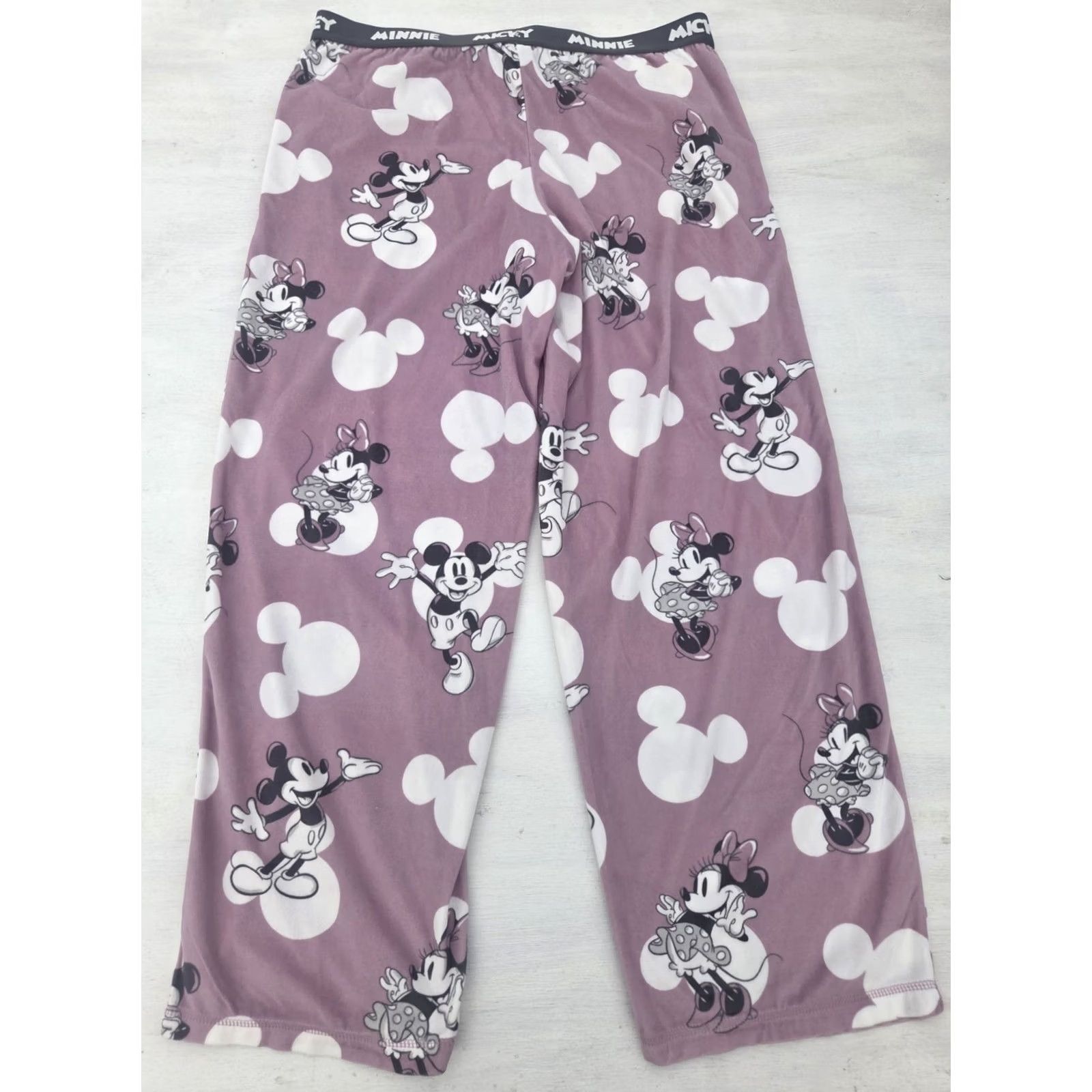 Disney Disney Pajama Pants Womens L Purple Mickey Minnie Mouse Fleece Lounge Excellent Size 36" / US 14 / IT 50 - 7 Thumbnail