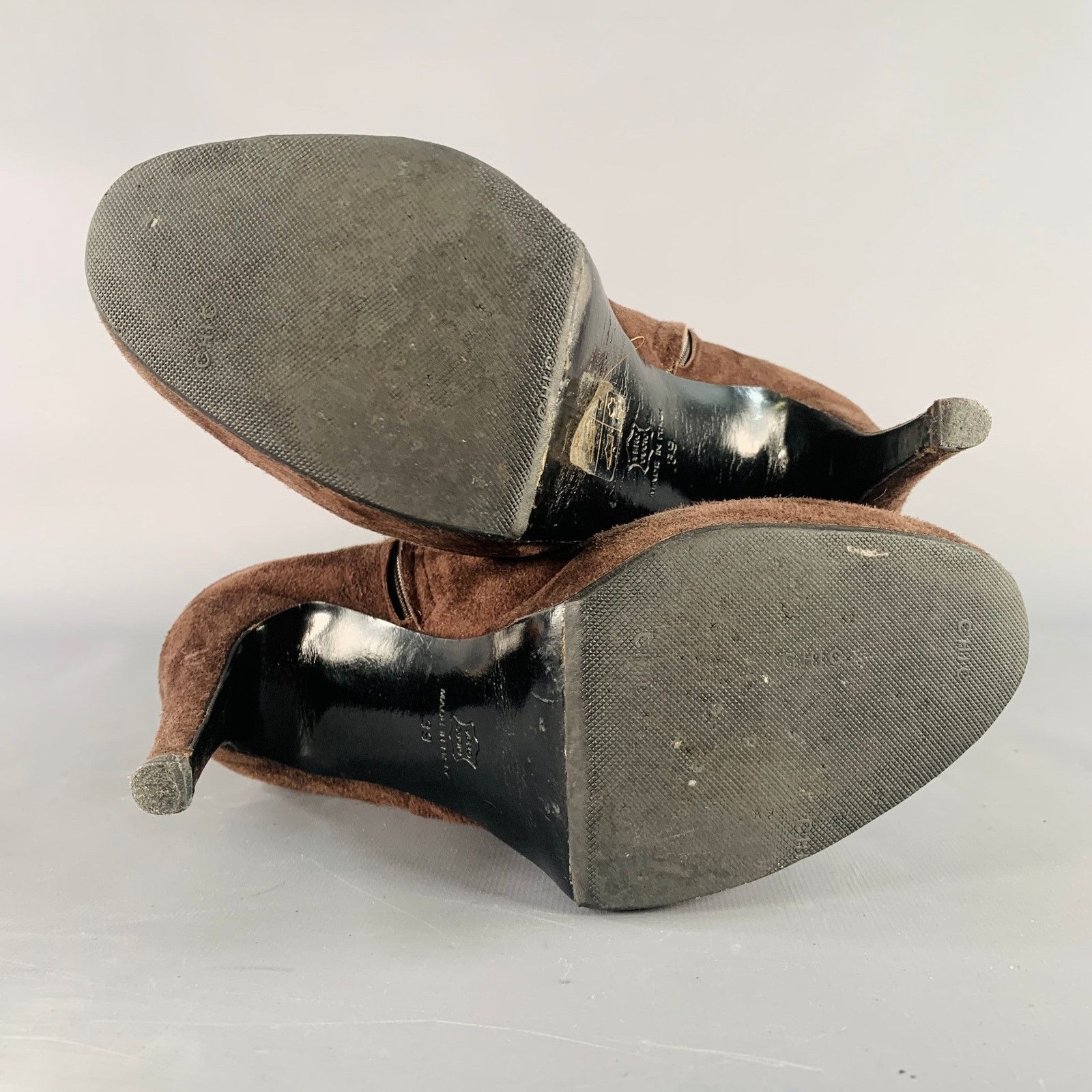 Barneys New York BARNEY'S CO-OP Brown Suede Calf High Platform Stiletto Boots Size US 9 / IT 39 - 5 Thumbnail