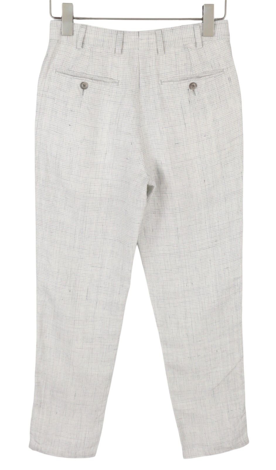 Suitsupply SOHO UK26R Light Grey Linen Patterned Trousers 86747 Size US 26 / EU 42 - 2 Thumbnail