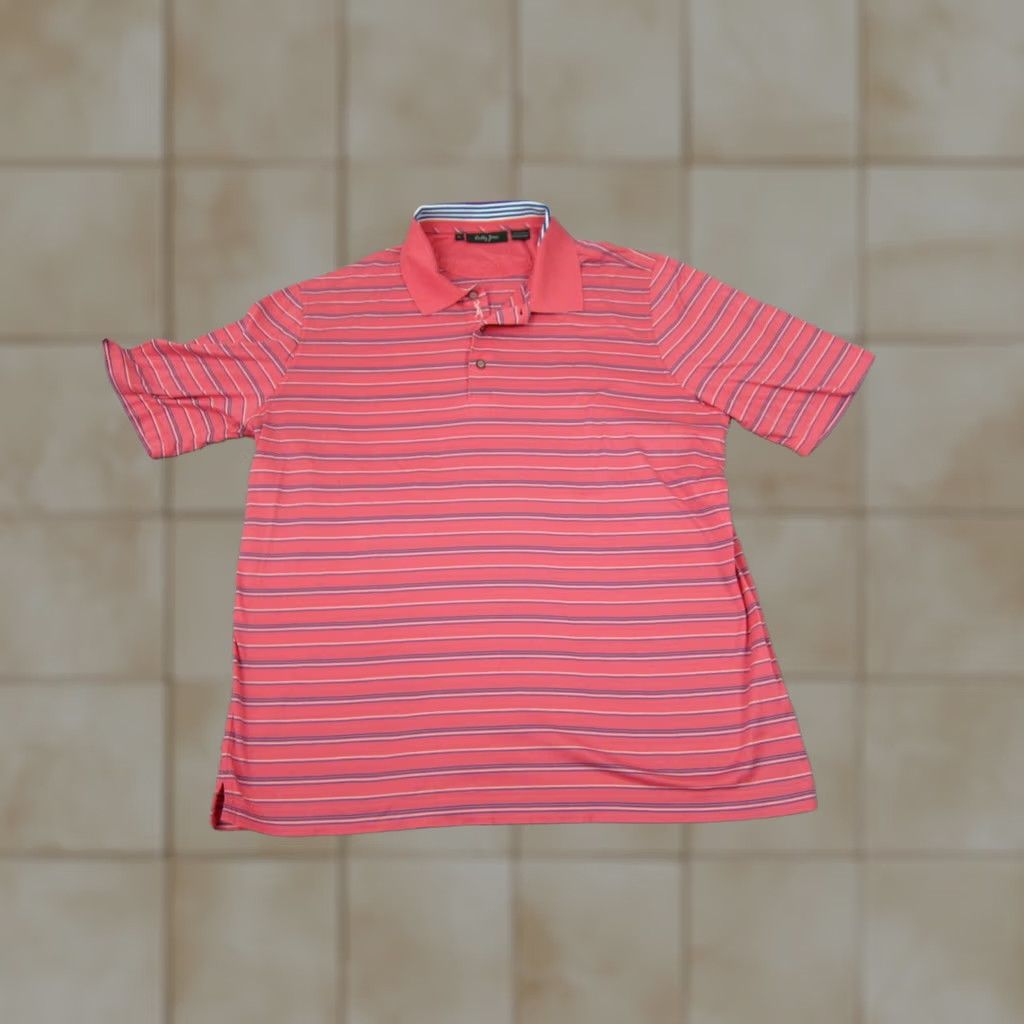 Vintage VINTAGE Bobby Jones Polo Shirt Mens XL Pink Striped Golf Cotton Size US XL / EU 56 / 4 - 1 Thumbnail