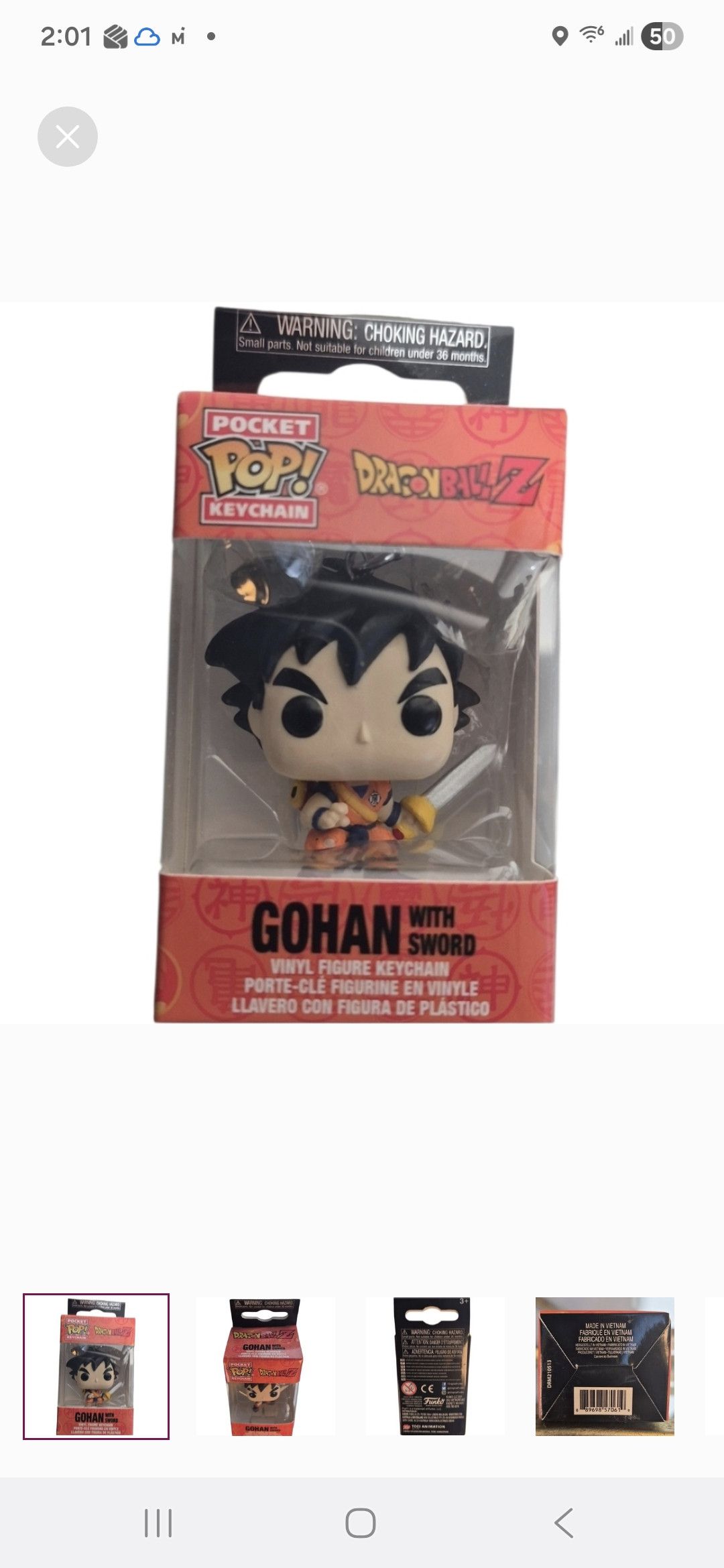 Other Funko × Dragon Ball Z Gohan Pocket POP Keychain Size ONE SIZE - 1 Thumbnail
