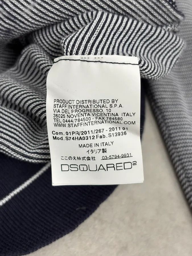 Dsquared2 SS2011 Dsquared2 Navy & White Wool Striped Cardigan Size US M / EU 48-50 / 2 - 11 Thumbnail