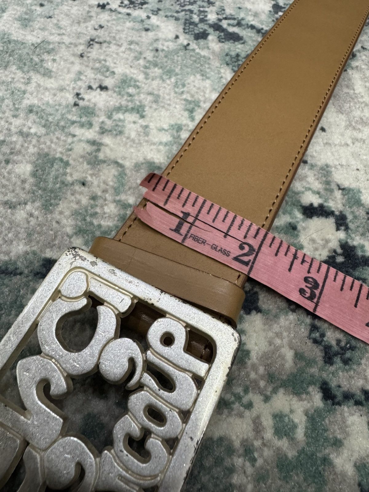 Issey Miyake MERCIBEAUCOUP BY ISSEY MIYAKE SPELLOUT PENDANT LEATHER BELT Size ONE SIZE - 4 Thumbnail