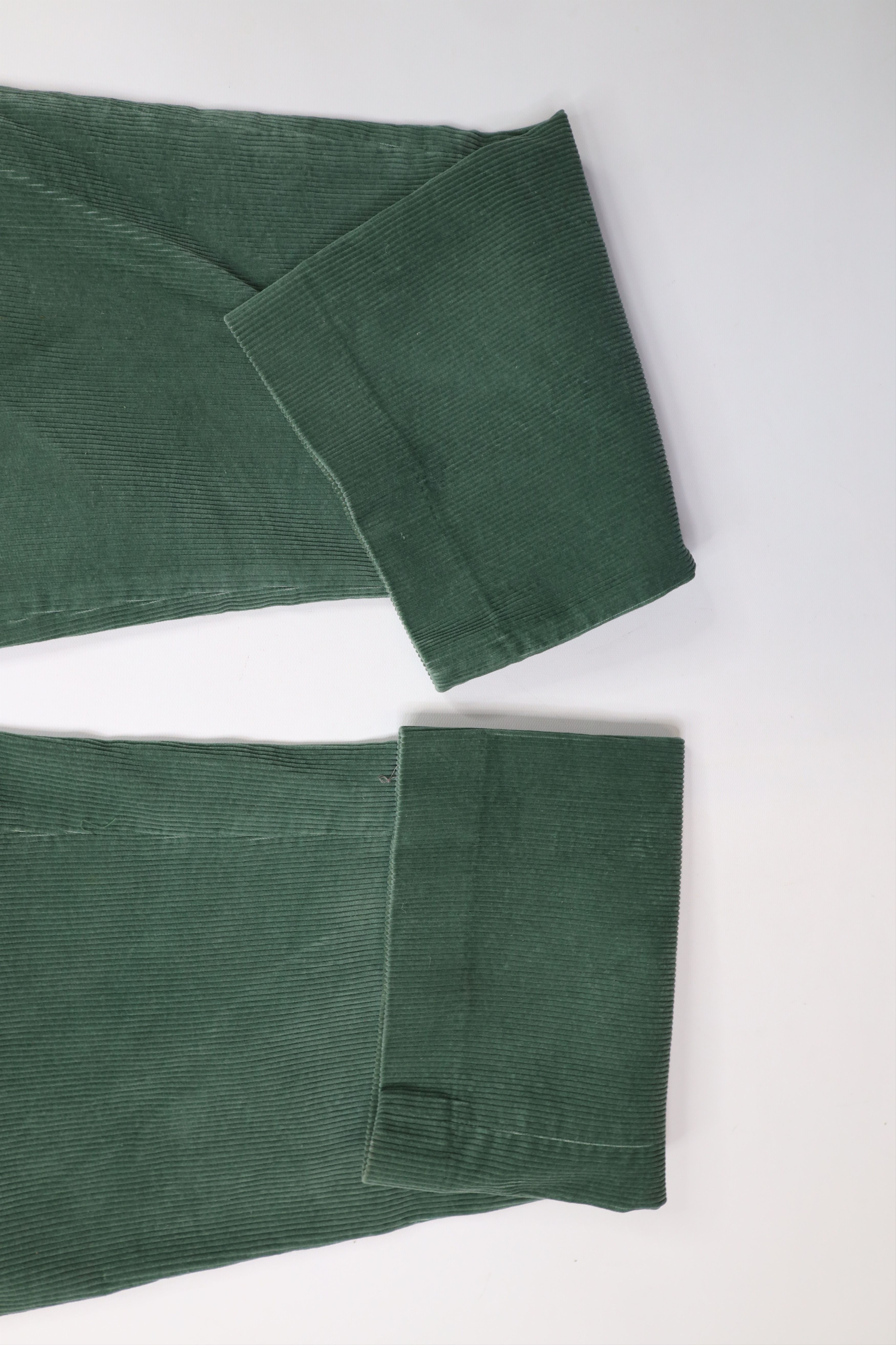 Lands' End × Vintage Vintage 90s Lands End Wide Leg Corduroy Chino Pants Green Size US 38 / EU 54 - 5 Thumbnail