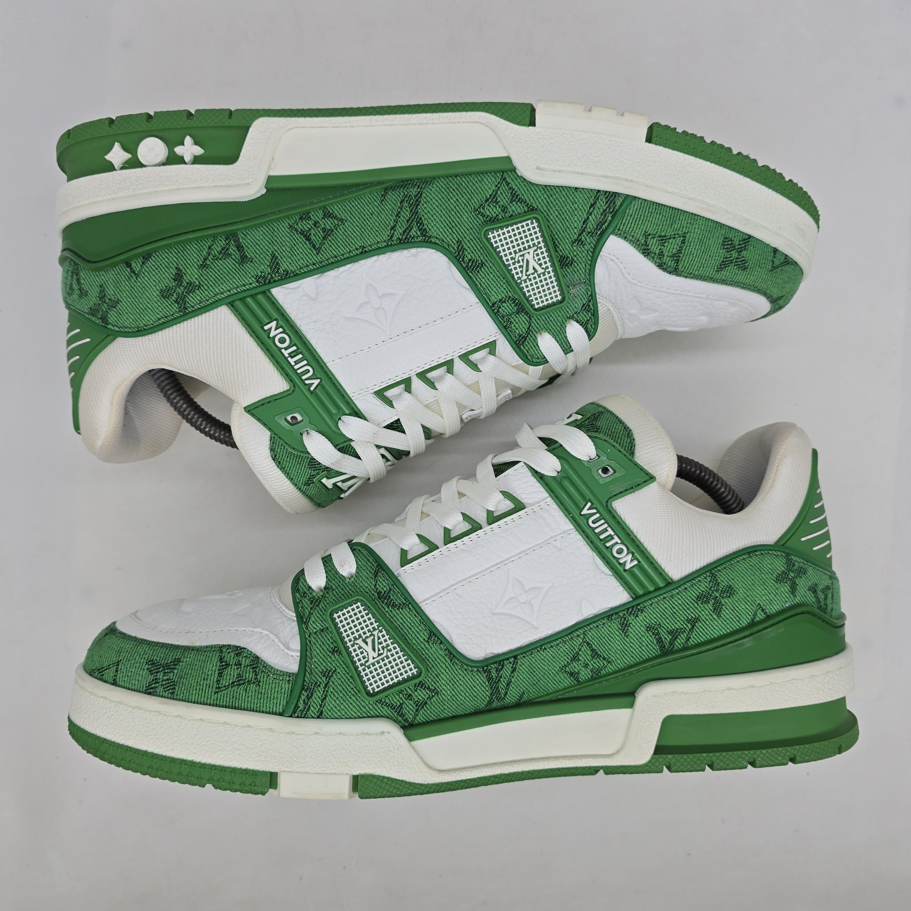 Louis Vuitton Louis Vuitton - Green Denim Monogram White Trainers Size US 10 / EU 43 - 5 Thumbnail